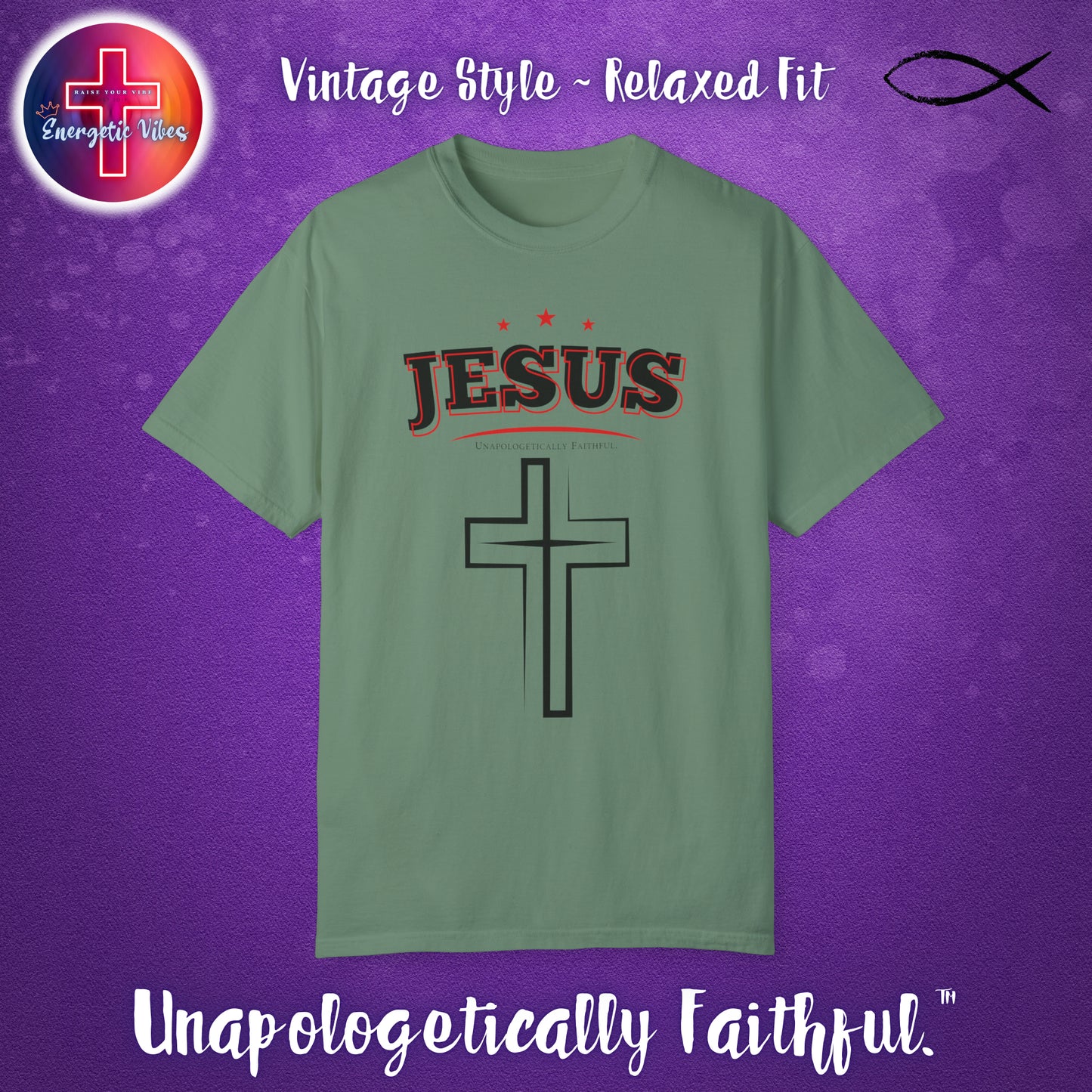 Jesus Stars Unisex Christian T-Shirt | Vintage Style Relaxed Tee