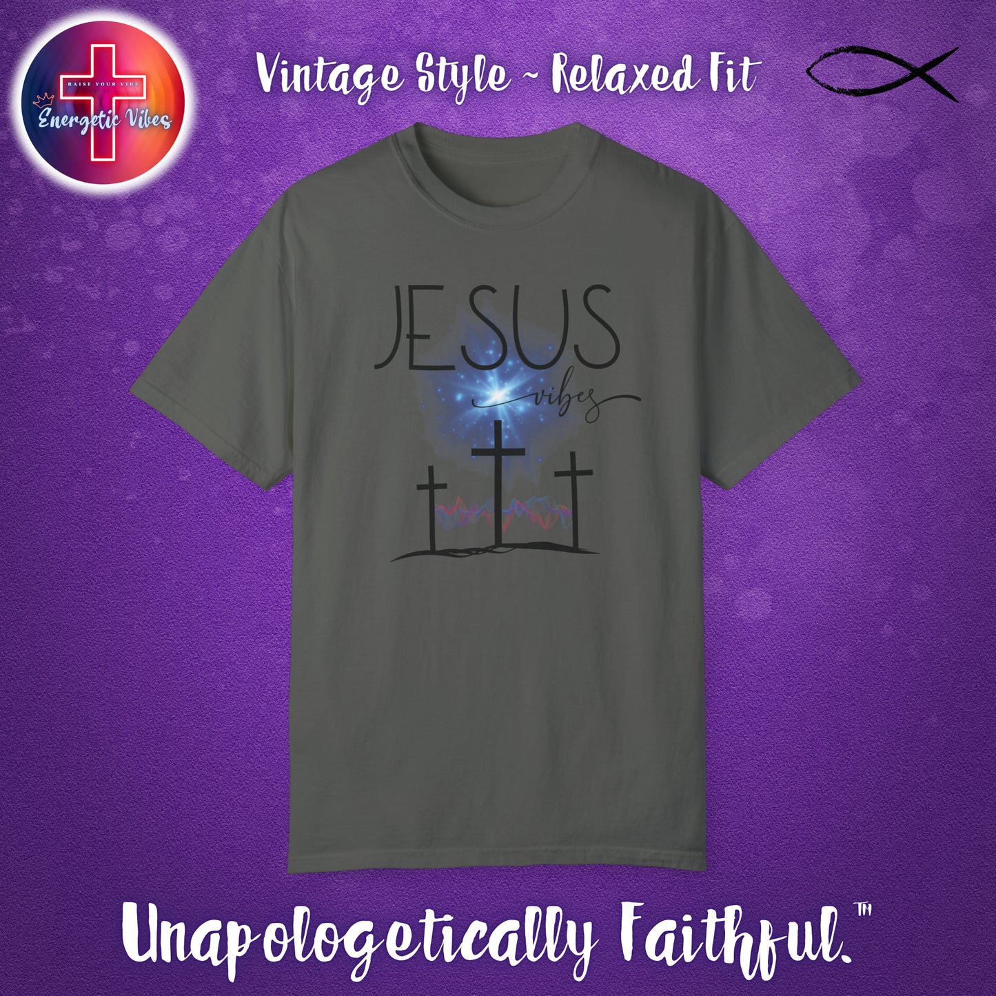 Jesus Vibes Unisex Christian T-Shirt | Vintage Style Relaxed Tee