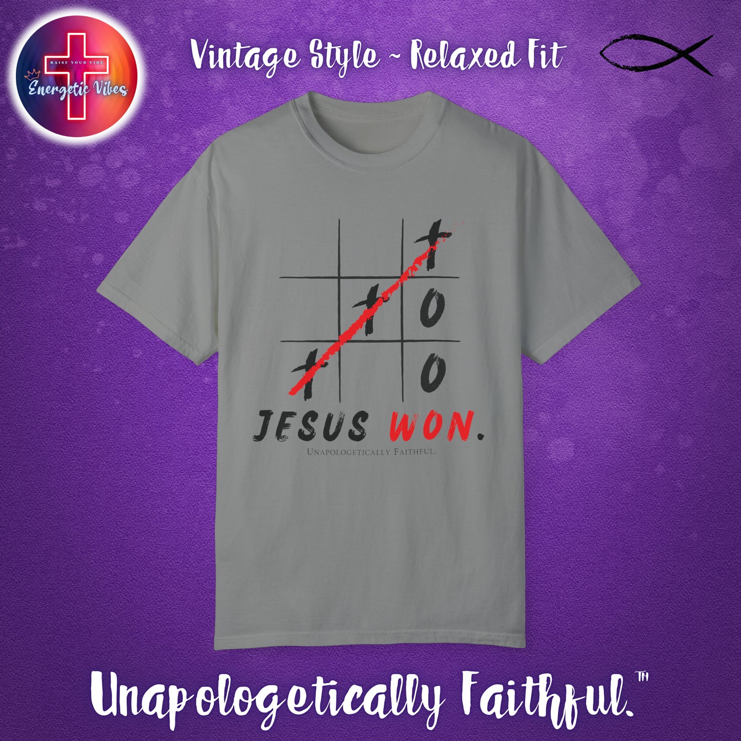 Jesus Won XO Unisex Christian T-Shirt | Vintage Style Relaxed Tee