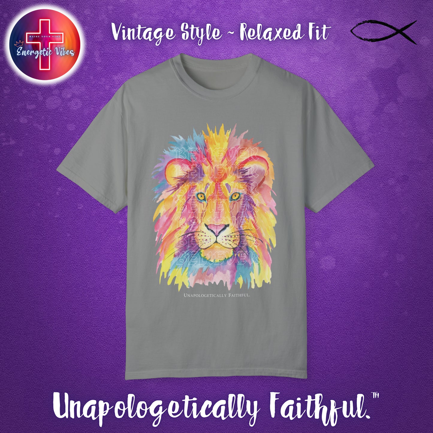 Judah Lion, Believer Unisex Christian T-Shirt | Vintage Style Relaxed Tee