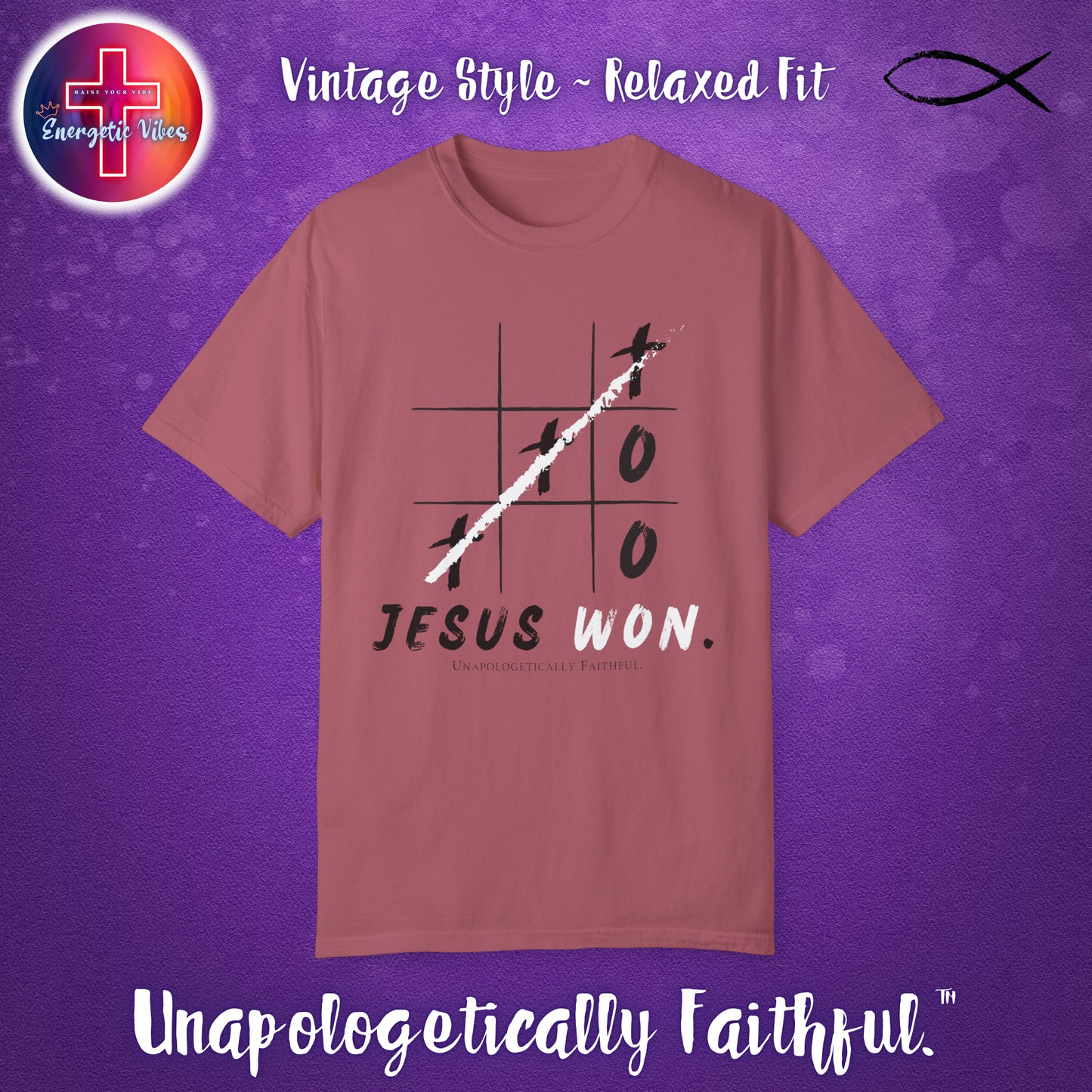 Jesus Won XO Unisex Christian T-Shirt | Vintage Style Relaxed Tee