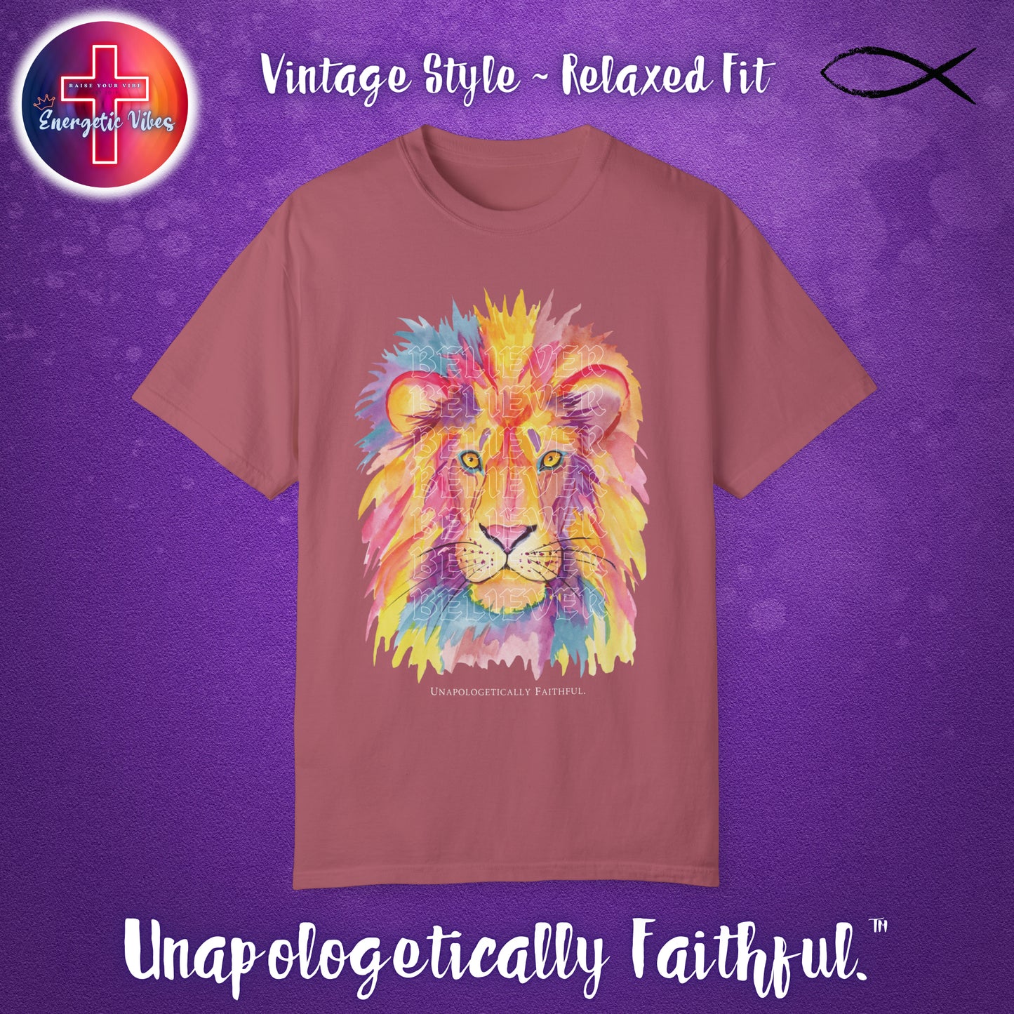 Judah Lion, Believer Unisex Christian T-Shirt | Vintage Style Relaxed Tee