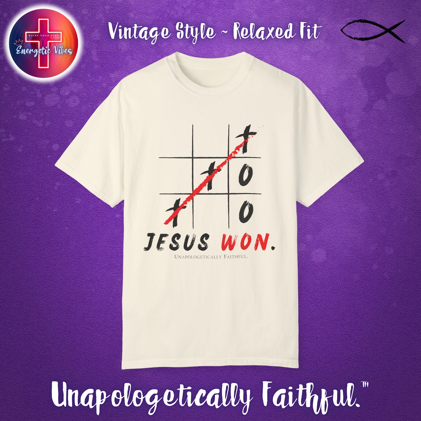 Jesus Won XO Unisex Christian T-Shirt | Vintage Style Relaxed Tee