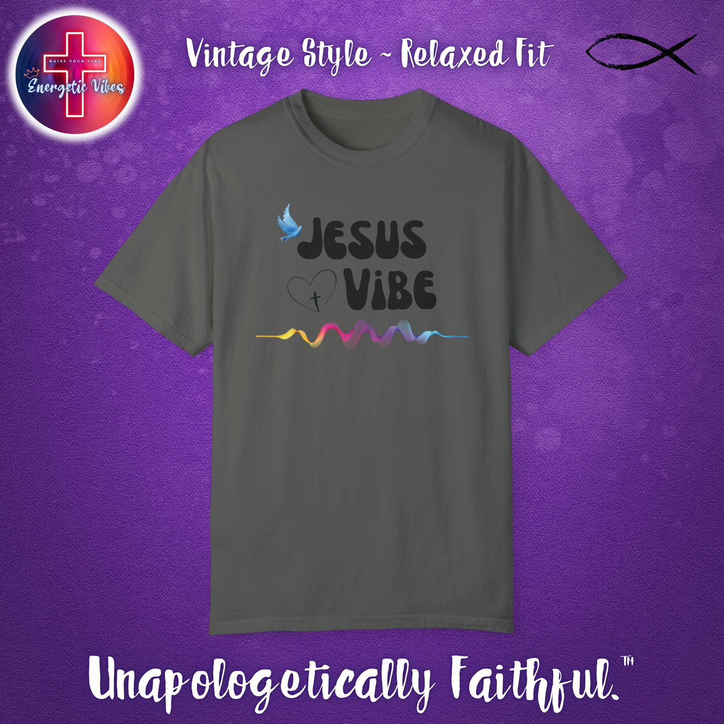 Jesus Vibe Unisex Christian T-Shirt | Vintage Style Relaxed Tee