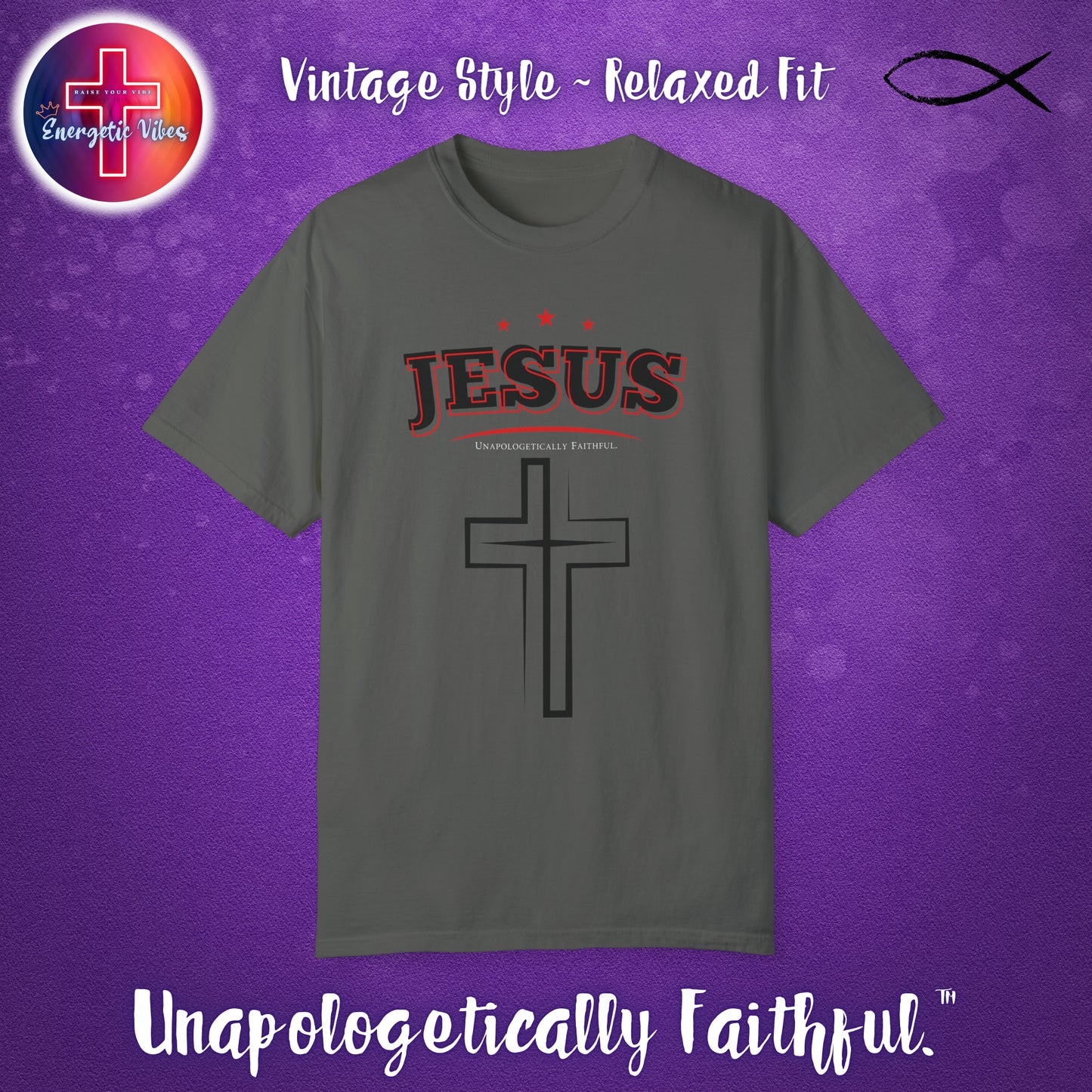 Jesus Stars Unisex Christian T-Shirt | Vintage Style Relaxed Tee