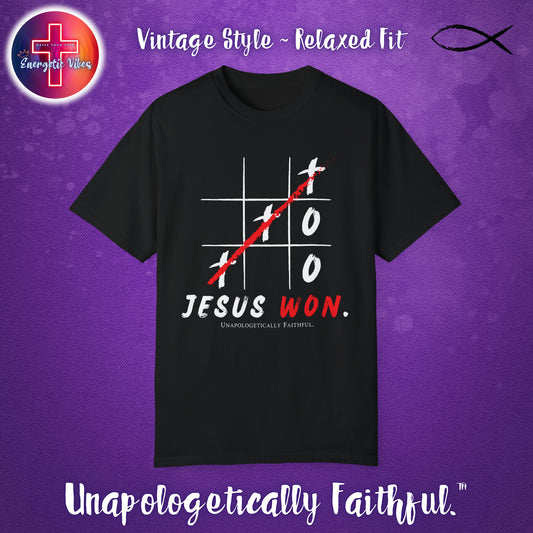 Jesus Won XO Unisex Christian T-Shirt | Vintage Style Relaxed Tee