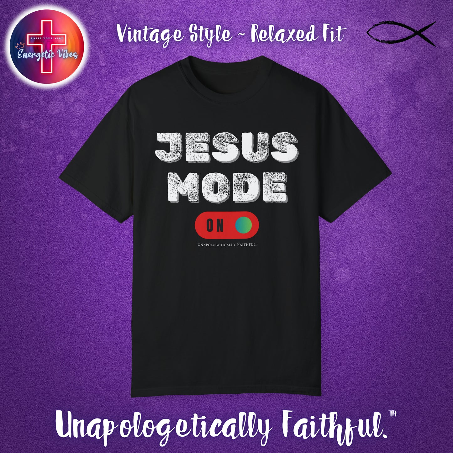 Jesus Mode ON Unisex Christian T-Shirt | Vintage Style Relaxed Tee