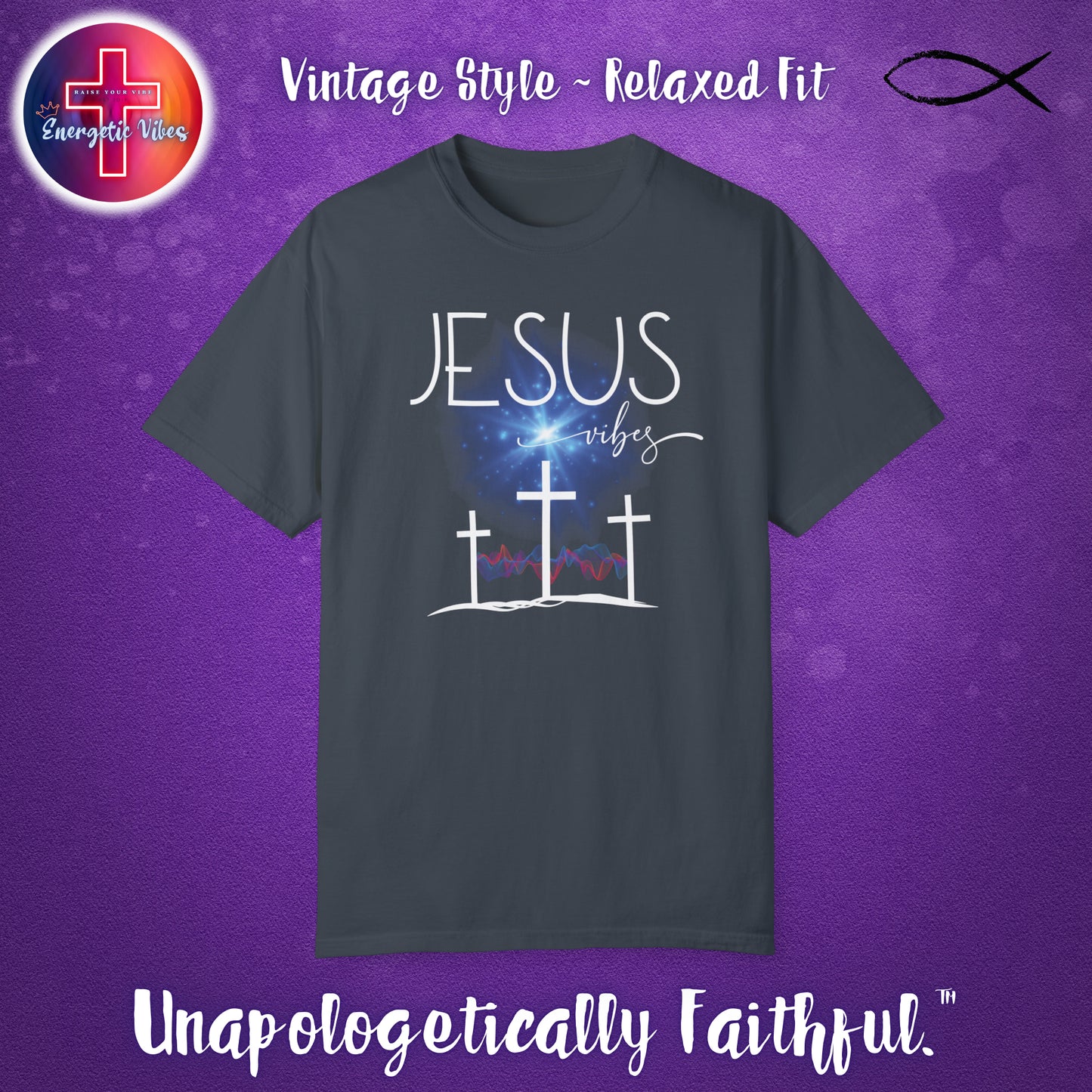 Jesus Vibes Unisex Christian T-Shirt | Vintage Style Relaxed Tee