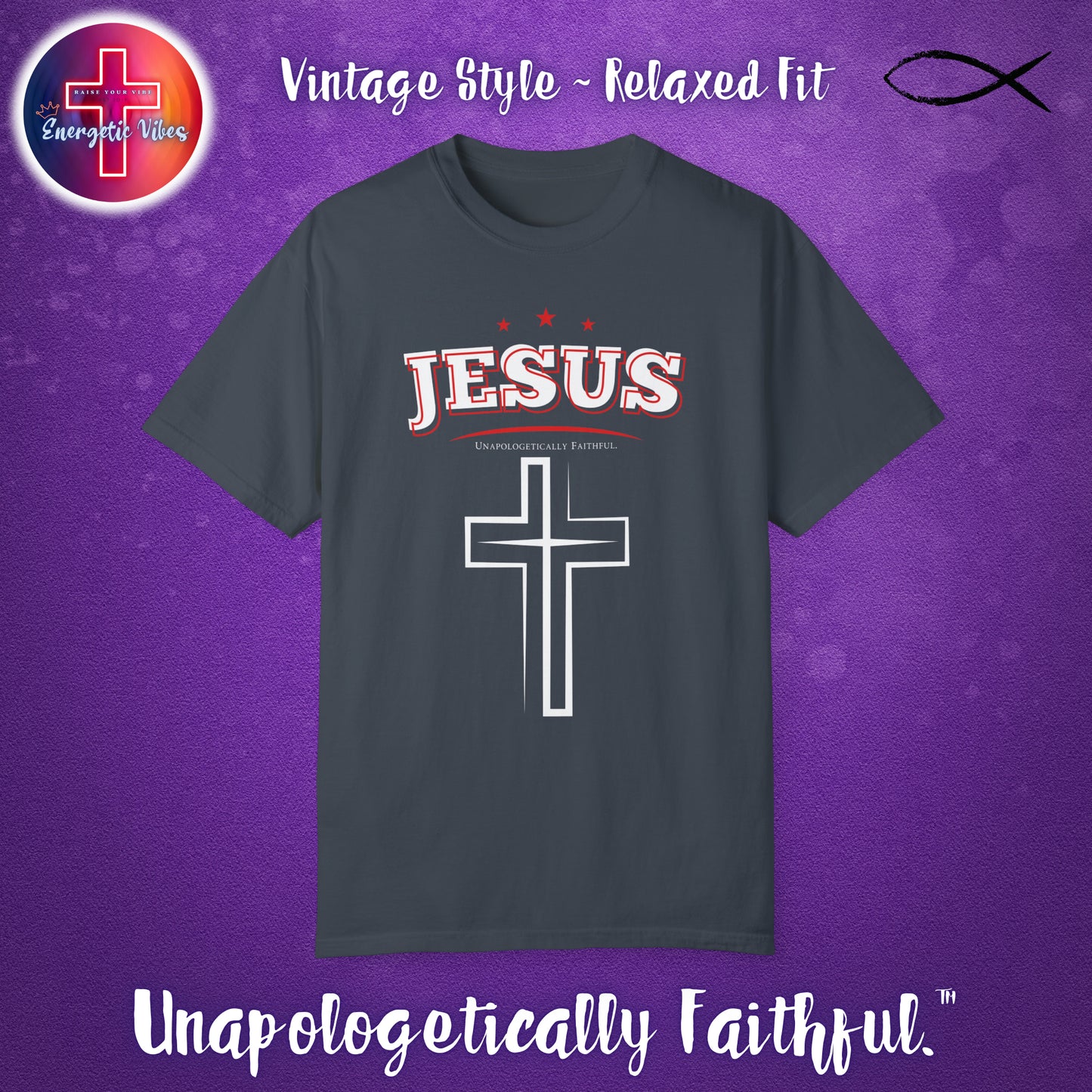 Jesus Stars Unisex Christian T-Shirt | Vintage Style Relaxed Tee