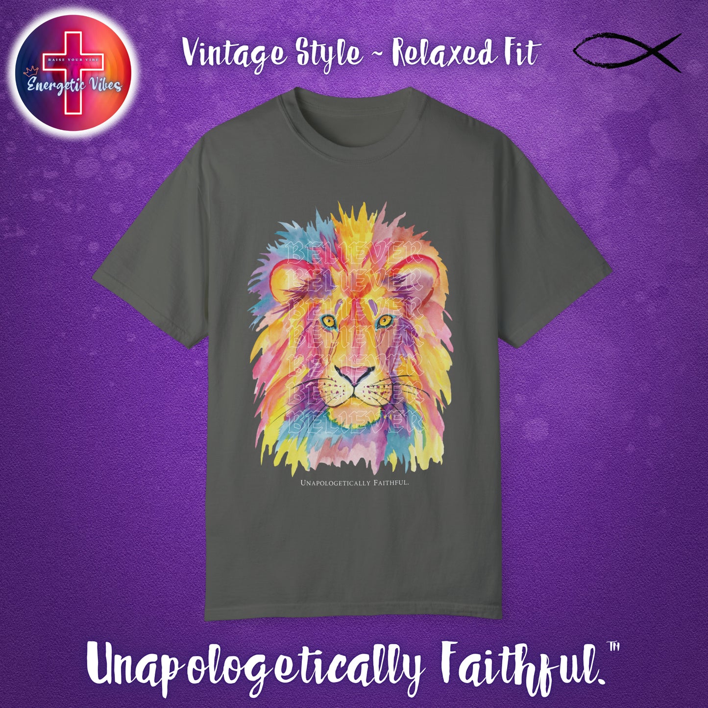 Judah Lion, Believer Unisex Christian T-Shirt | Vintage Style Relaxed Tee