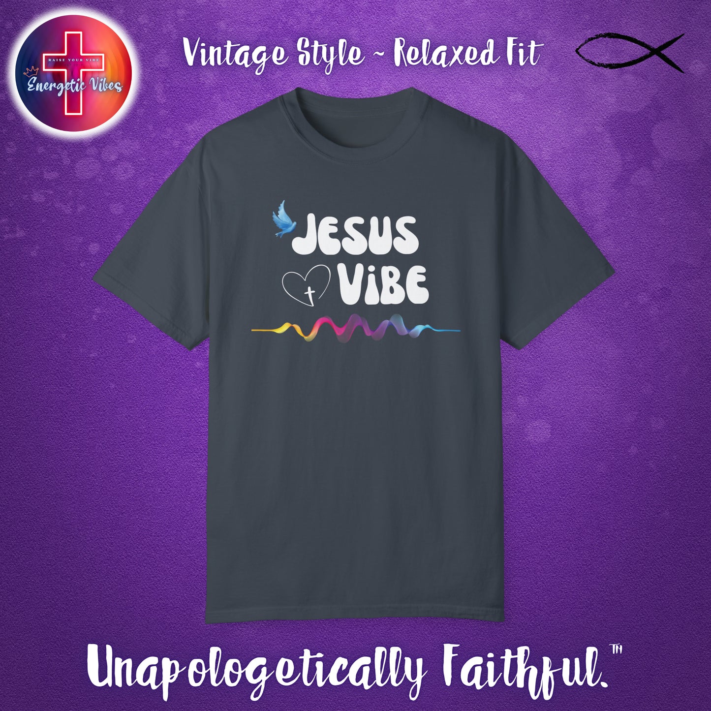 Jesus Vibe Unisex Christian T-Shirt | Vintage Style Relaxed Tee