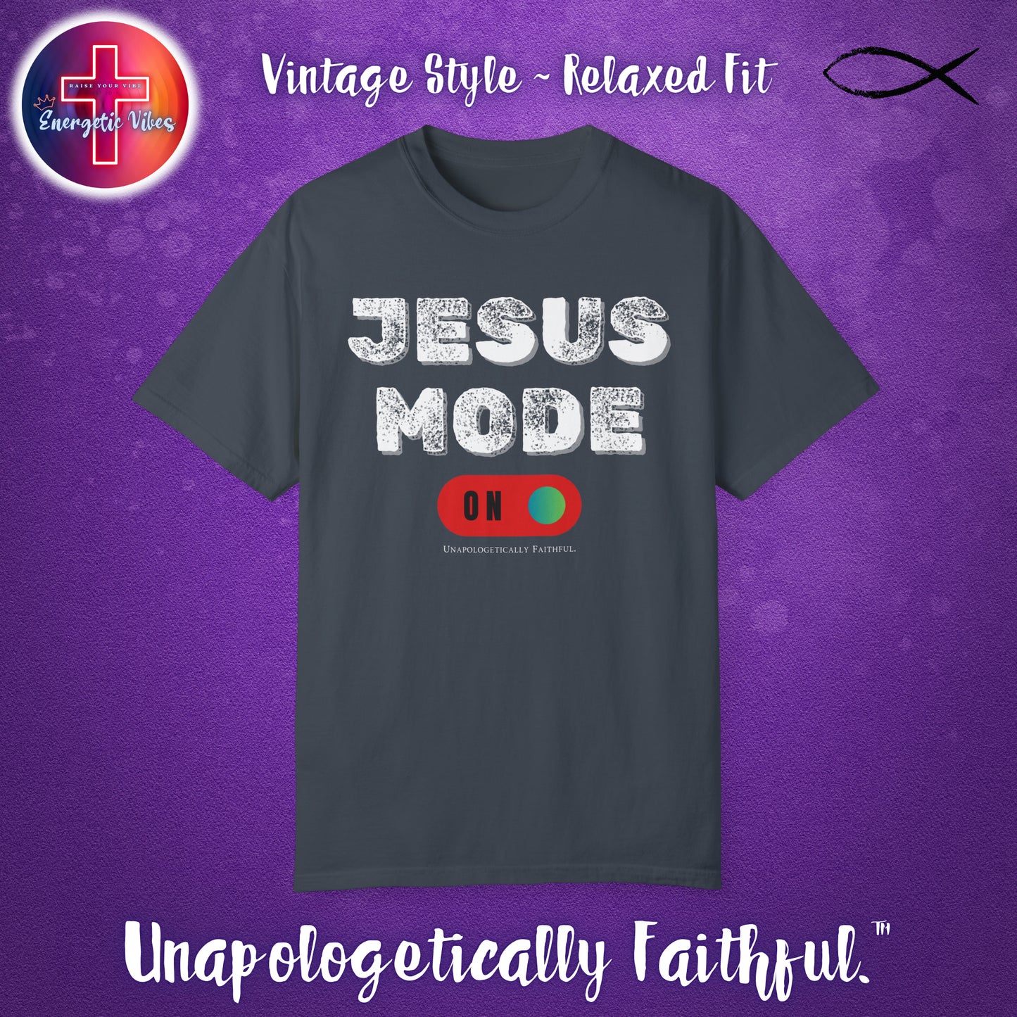 Jesus Mode ON Unisex Christian T-Shirt | Vintage Style Relaxed Tee