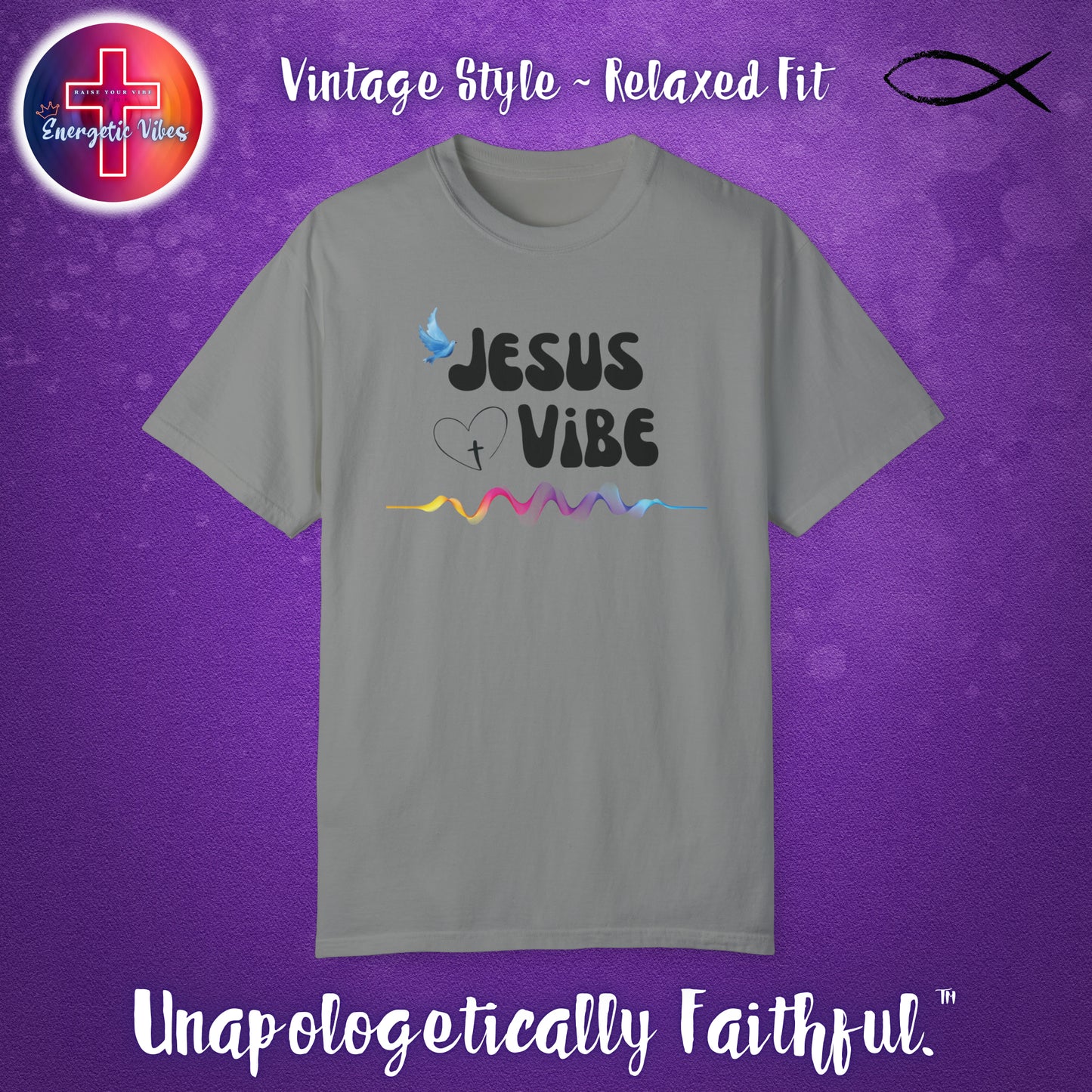 Jesus Vibe Unisex Christian T-Shirt | Vintage Style Relaxed Tee