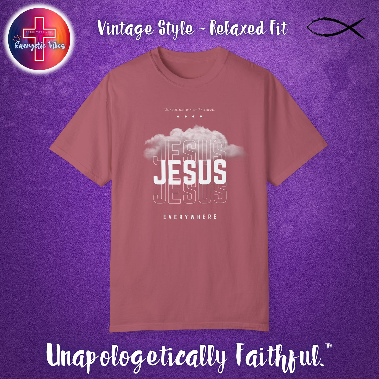 Jesus, Jesus, Jesus Everywhere Unisex Christian T-Shirt | Vintage Style Relaxed Tee