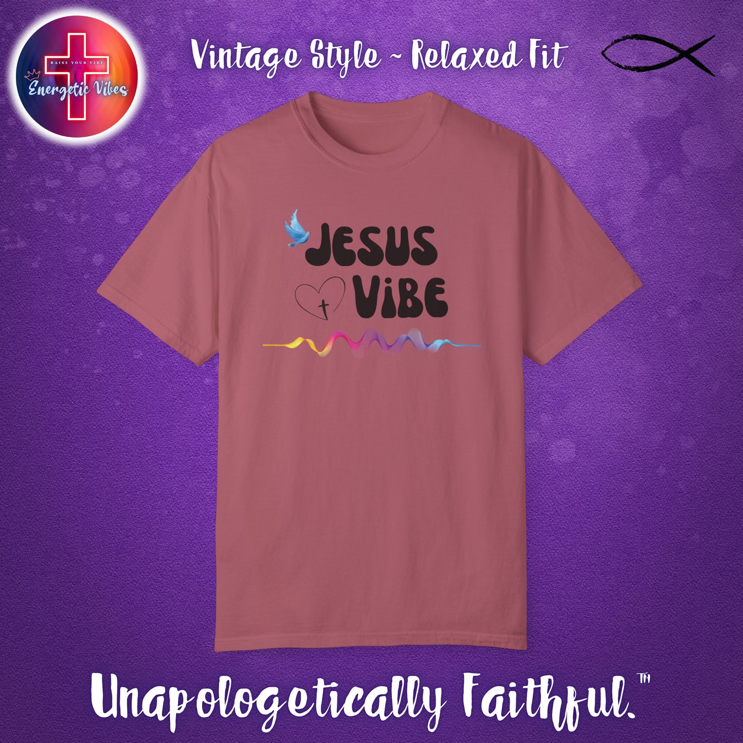 Jesus Vibe Unisex Christian T-Shirt | Vintage Style Relaxed Tee