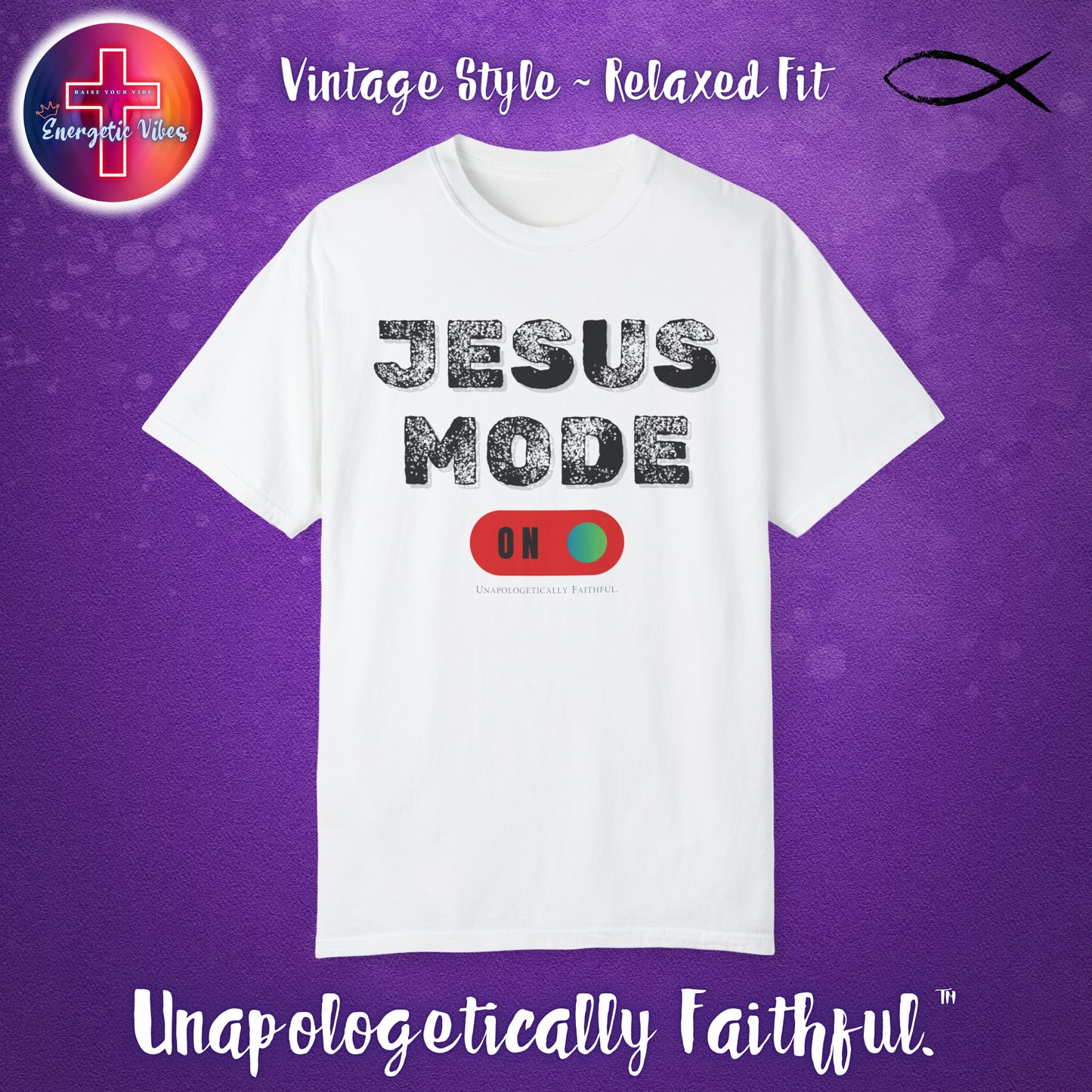 Jesus Mode ON Unisex Christian T-Shirt | Vintage Style Relaxed Tee