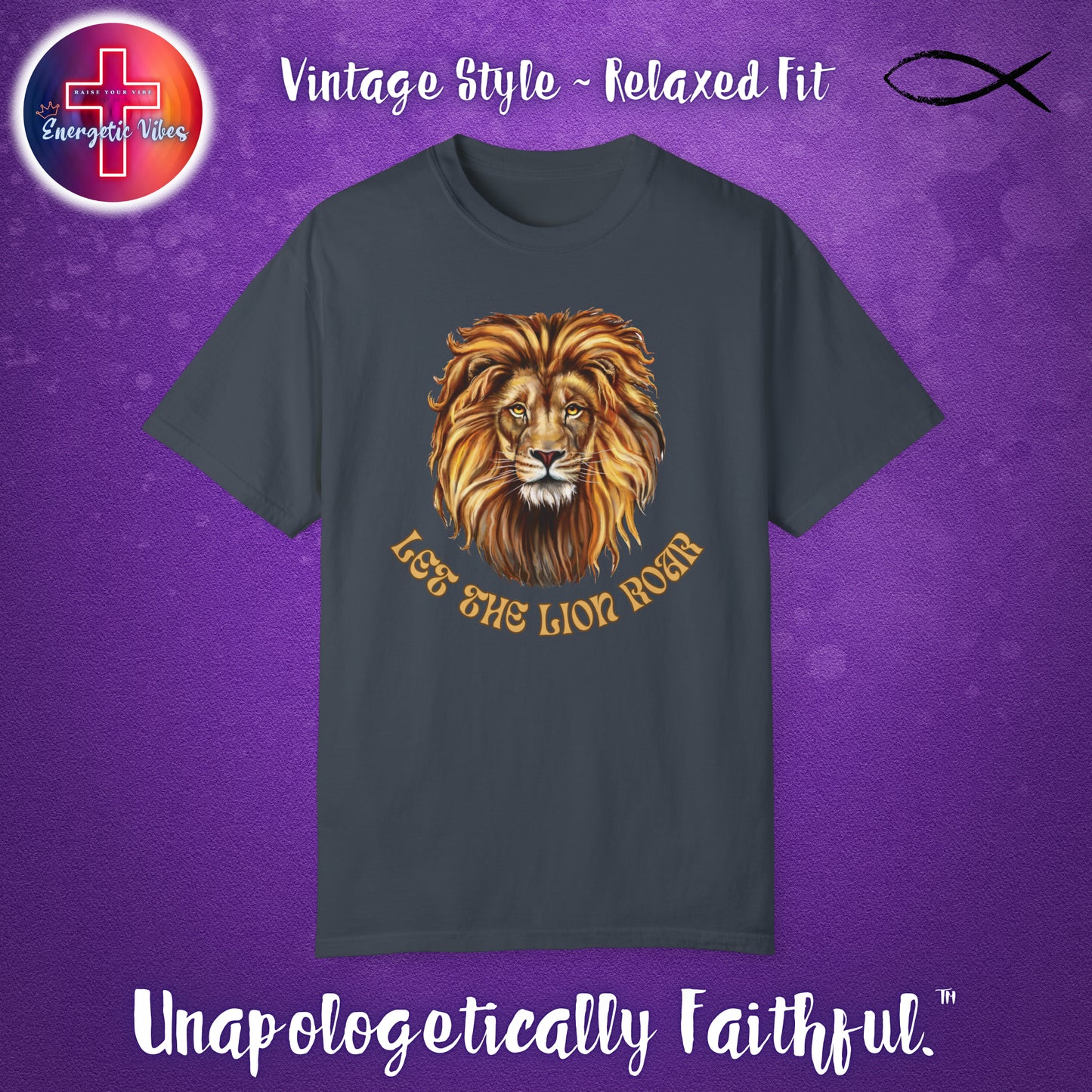 Let The Lion Roar ~ Golden Unisex Christian T-Shirt | Vintage Style Relaxed Tee