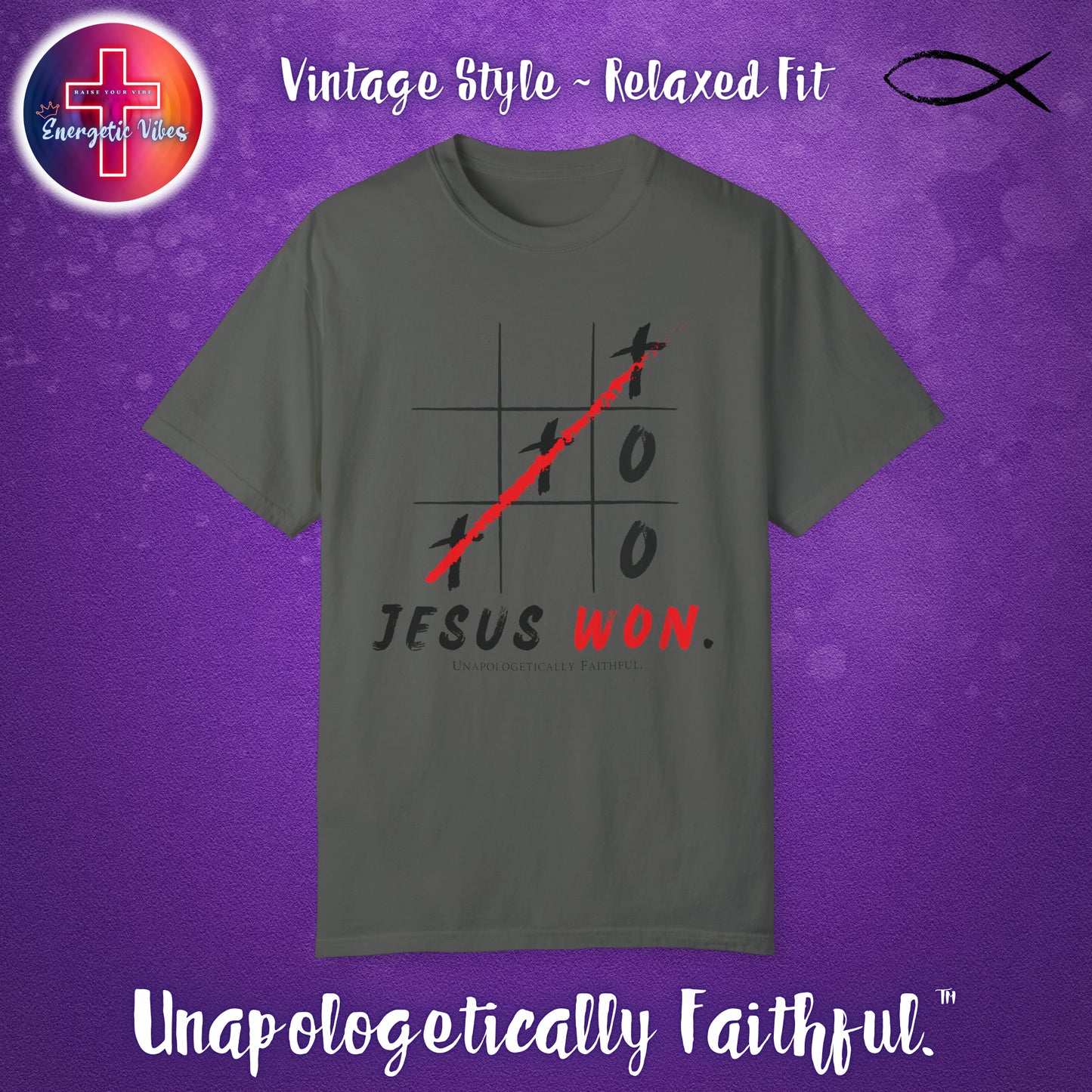 Jesus Won XO Unisex Christian T-Shirt | Vintage Style Relaxed Tee