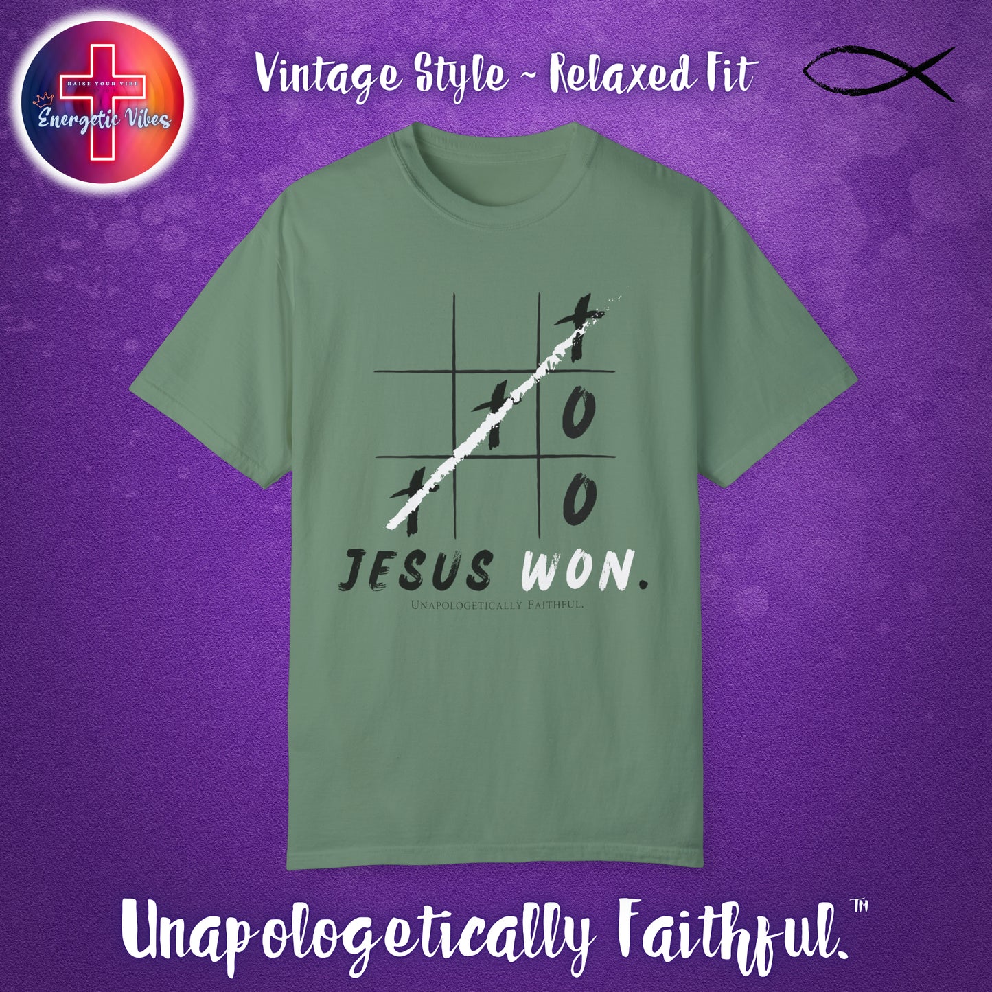 Jesus Won XO Unisex Christian T-Shirt | Vintage Style Relaxed Tee