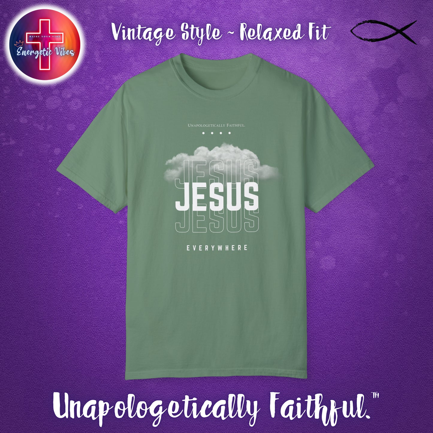 Jesus, Jesus, Jesus Everywhere Unisex Christian T-Shirt | Vintage Style Relaxed Tee