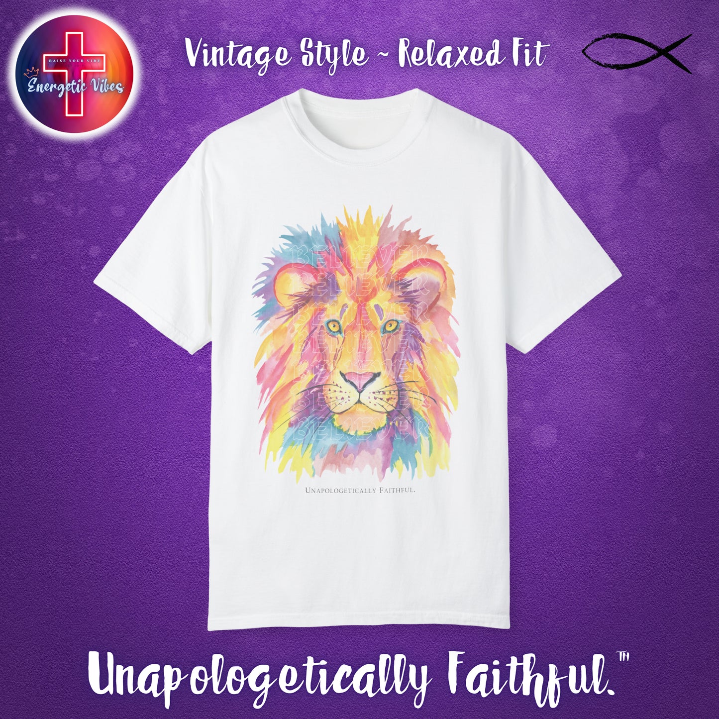 Judah Lion, Believer Unisex Christian T-Shirt | Vintage Style Relaxed Tee