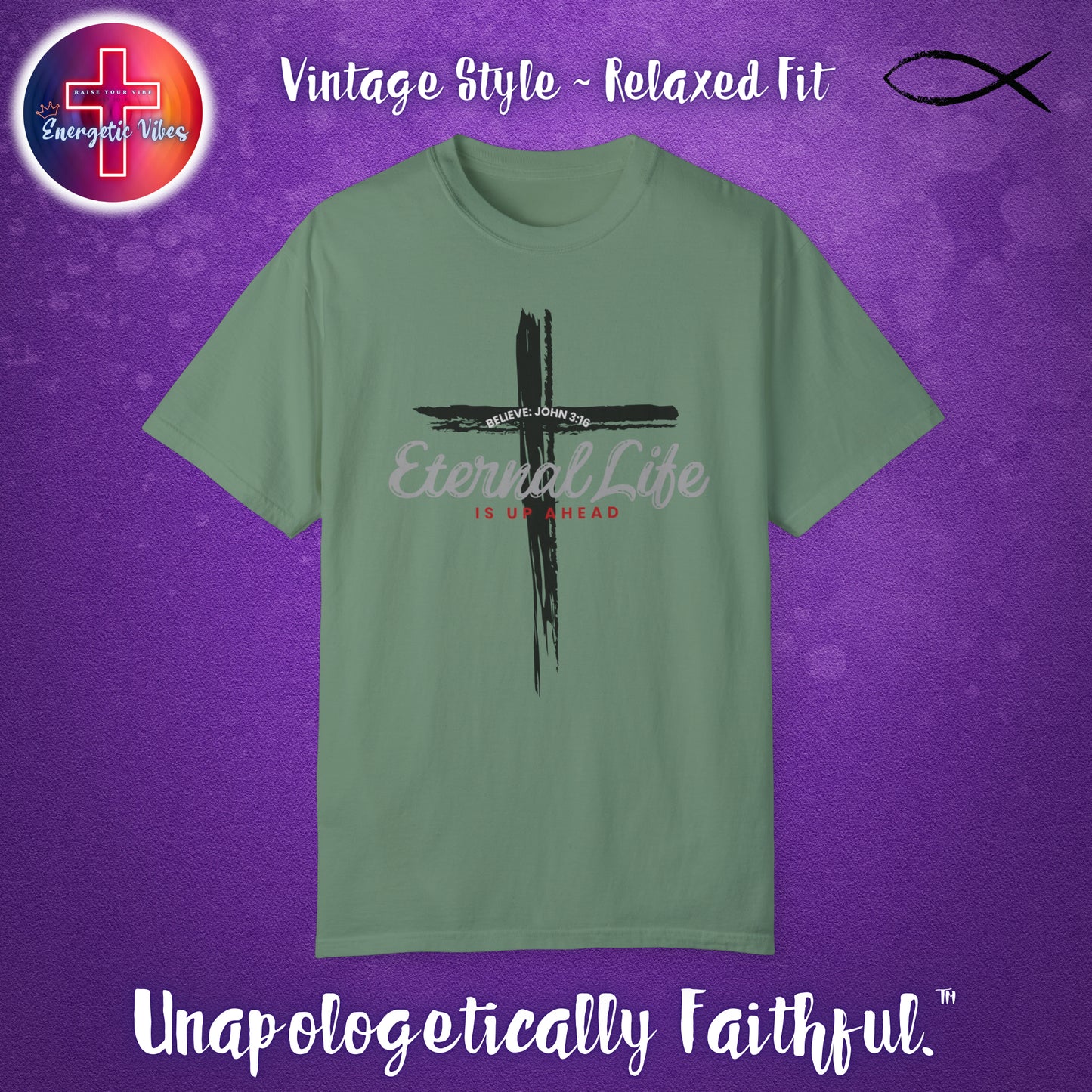 John 3:16 Eternal Life Is Up Ahead Unisex Christian T-Shirt | Vintage Style Relaxed Tee