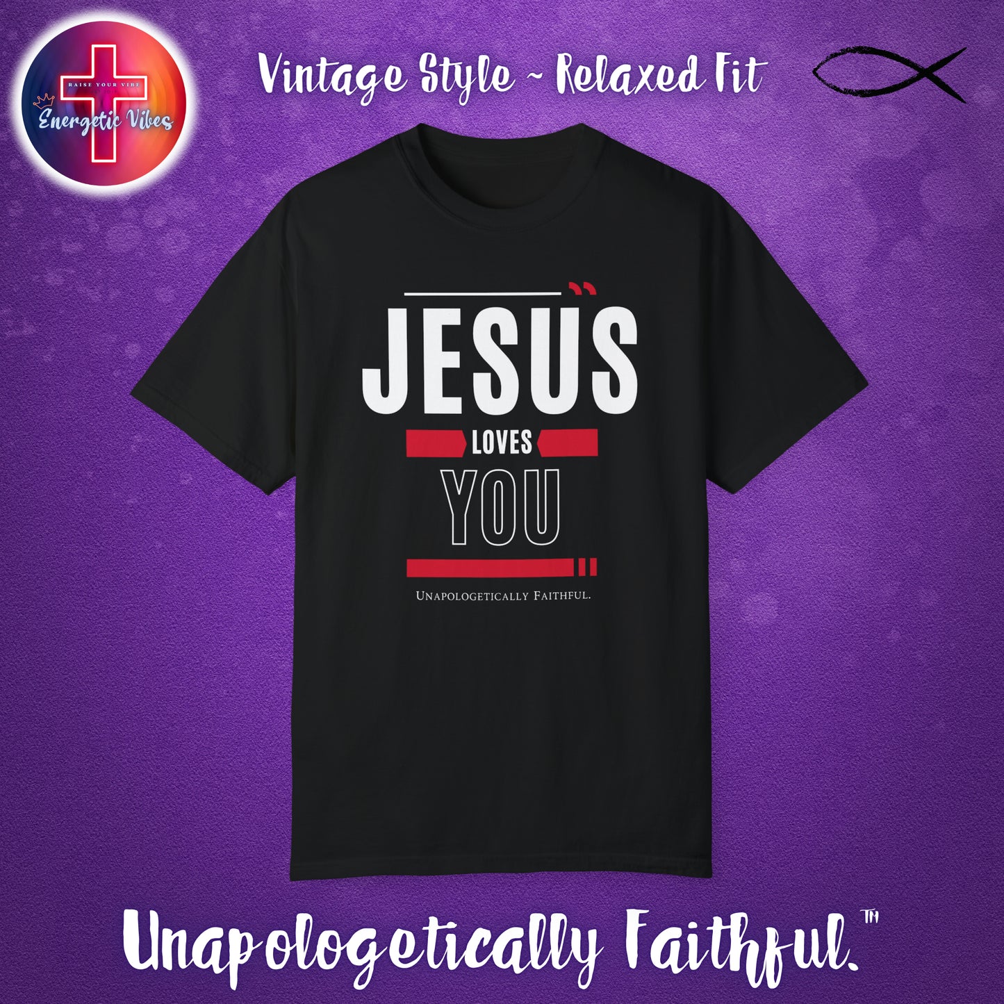 Jesus Loves YOU Unisex Christian T-Shirt | Vintage Style Relaxed Tee