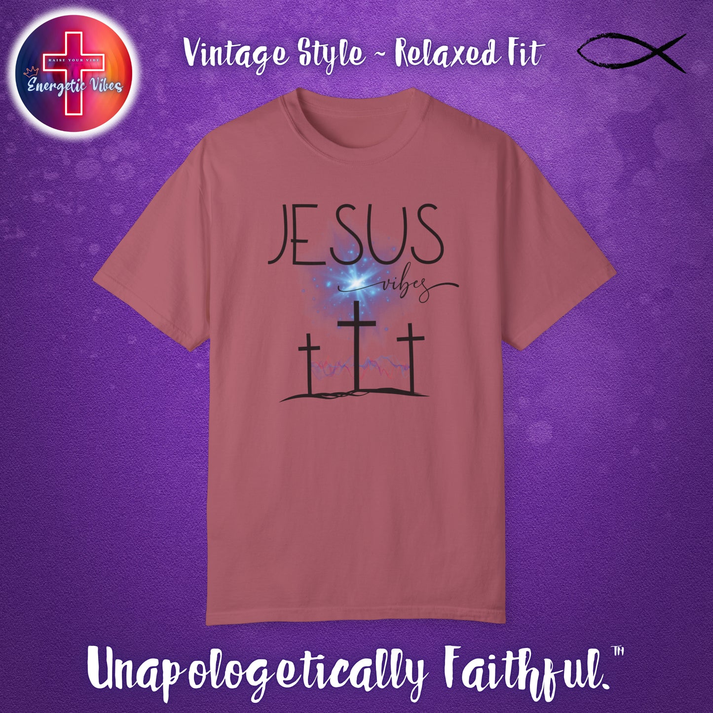 Jesus Vibes Unisex Christian T-Shirt | Vintage Style Relaxed Tee