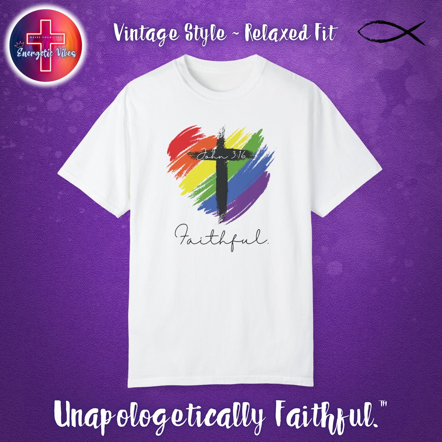 Faithful ~ John 3:16 Unisex Christian T-Shirt | Vintage Style Relaxed Tee