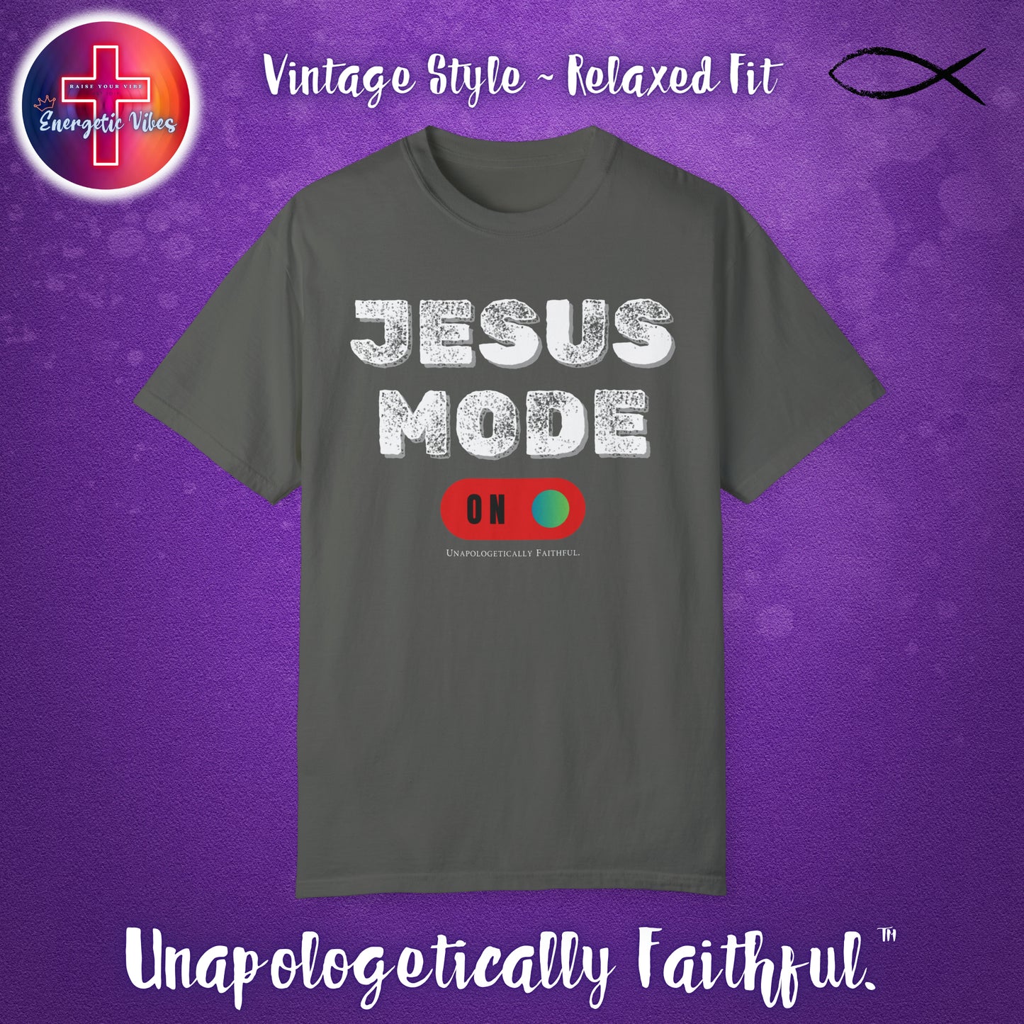 Jesus Mode ON Unisex Christian T-Shirt | Vintage Style Relaxed Tee