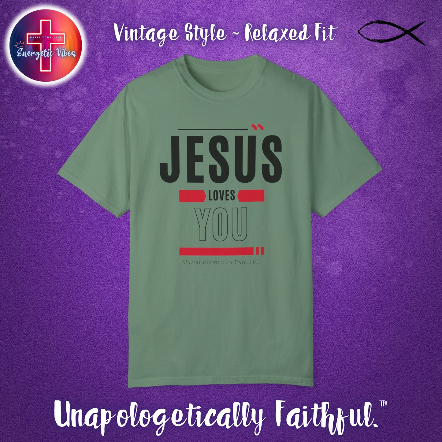 Jesus Loves YOU Unisex Christian T-Shirt | Vintage Style Relaxed Tee