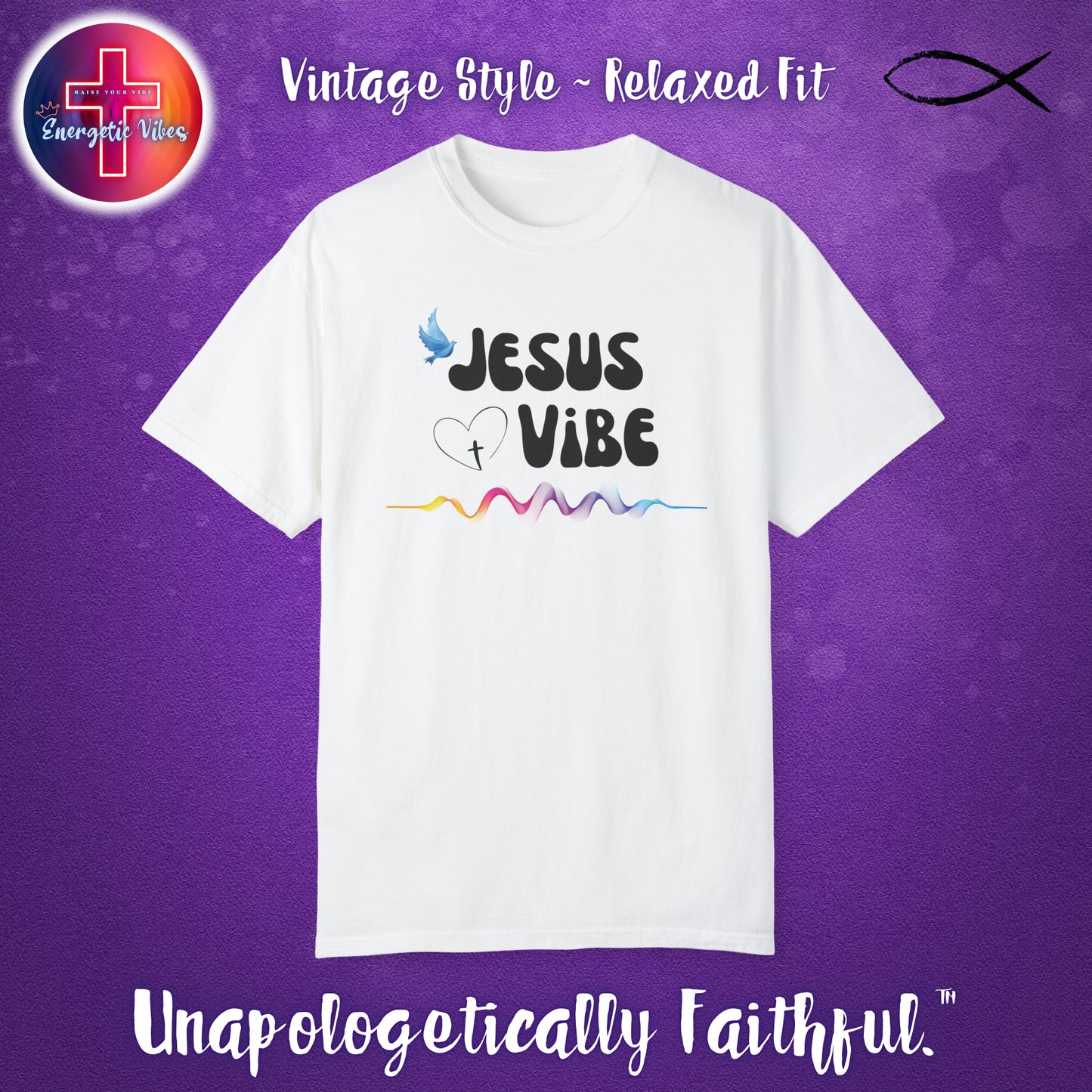 Jesus Vibe Unisex Christian T-Shirt | Vintage Style Relaxed Tee