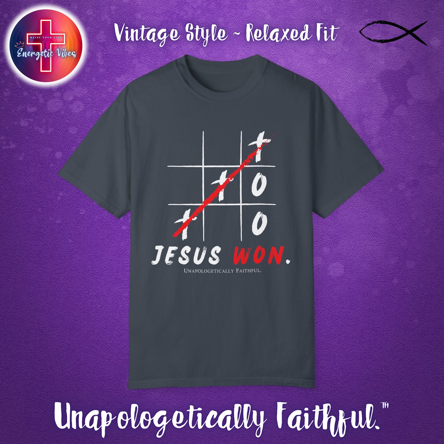 Jesus Won XO Unisex Christian T-Shirt | Vintage Style Relaxed Tee