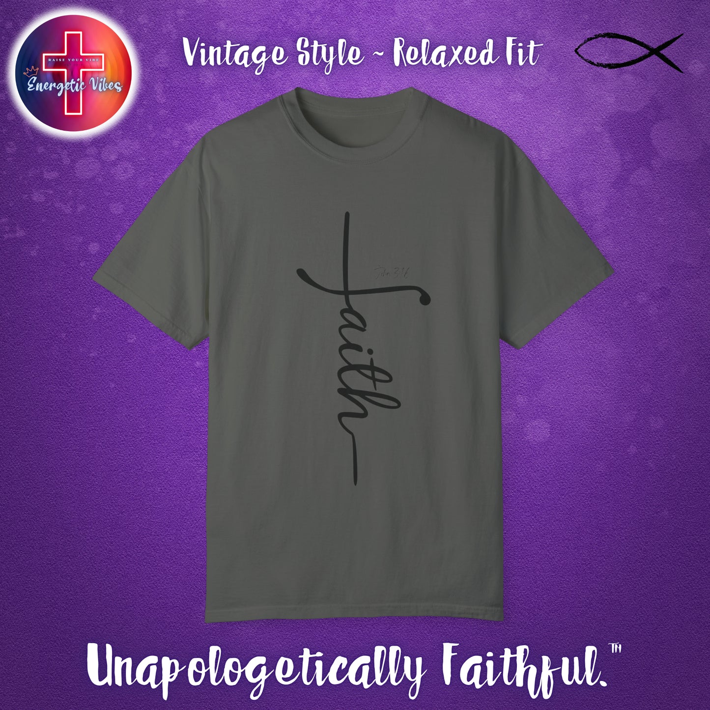 Faith ~ John 3:16 Unisex Christian T-Shirt | Vintage Style Relaxed Tee