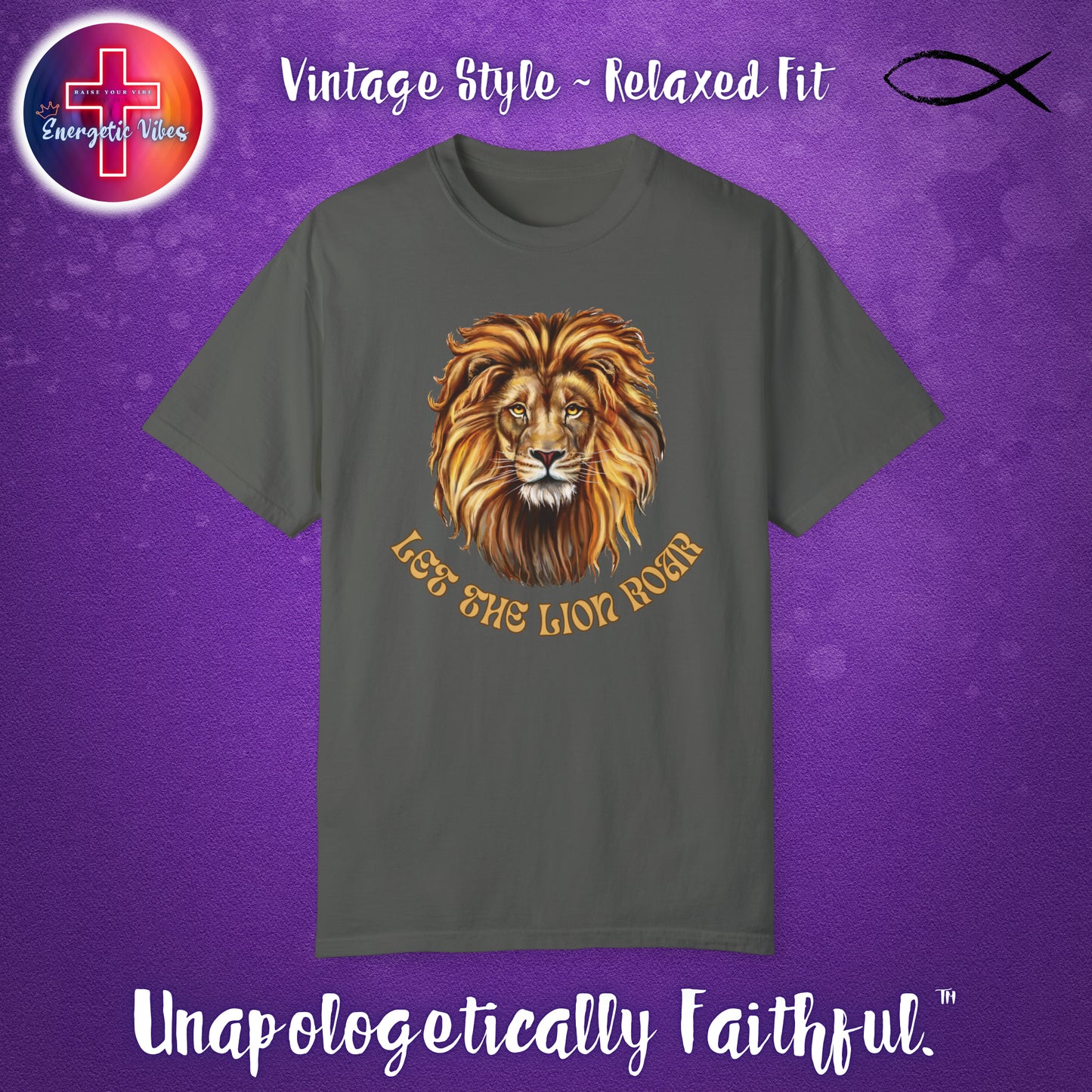 Let The Lion Roar ~ Golden Unisex Christian T-Shirt | Vintage Style Relaxed Tee