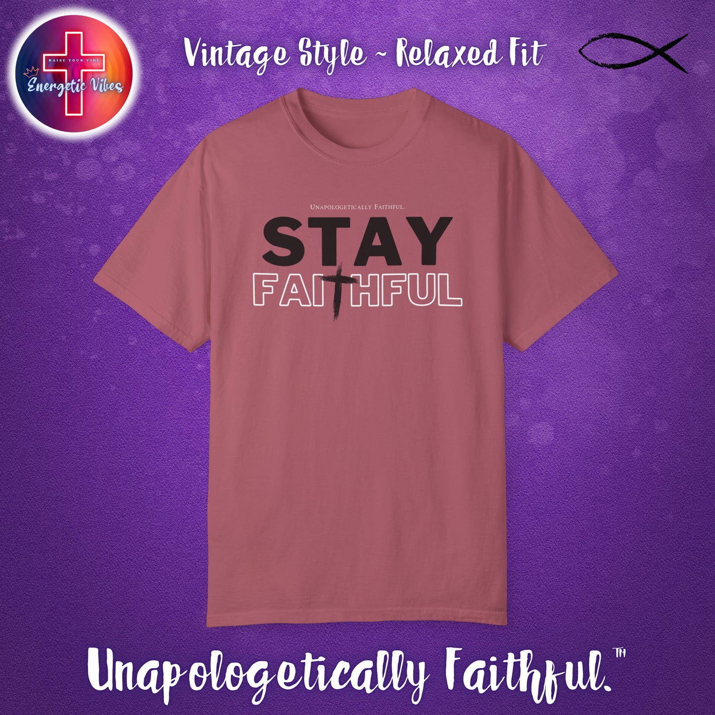 Stay Faithful Unisex Christian T-Shirt | Vintage Style Relaxed Tee