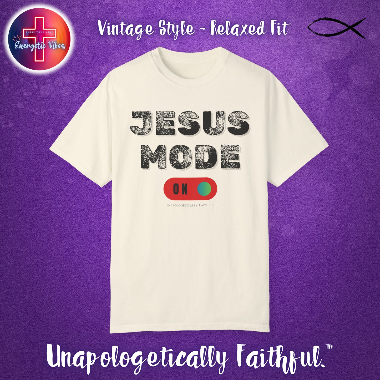 Jesus Mode ON Unisex Christian T-Shirt | Vintage Style Relaxed Tee