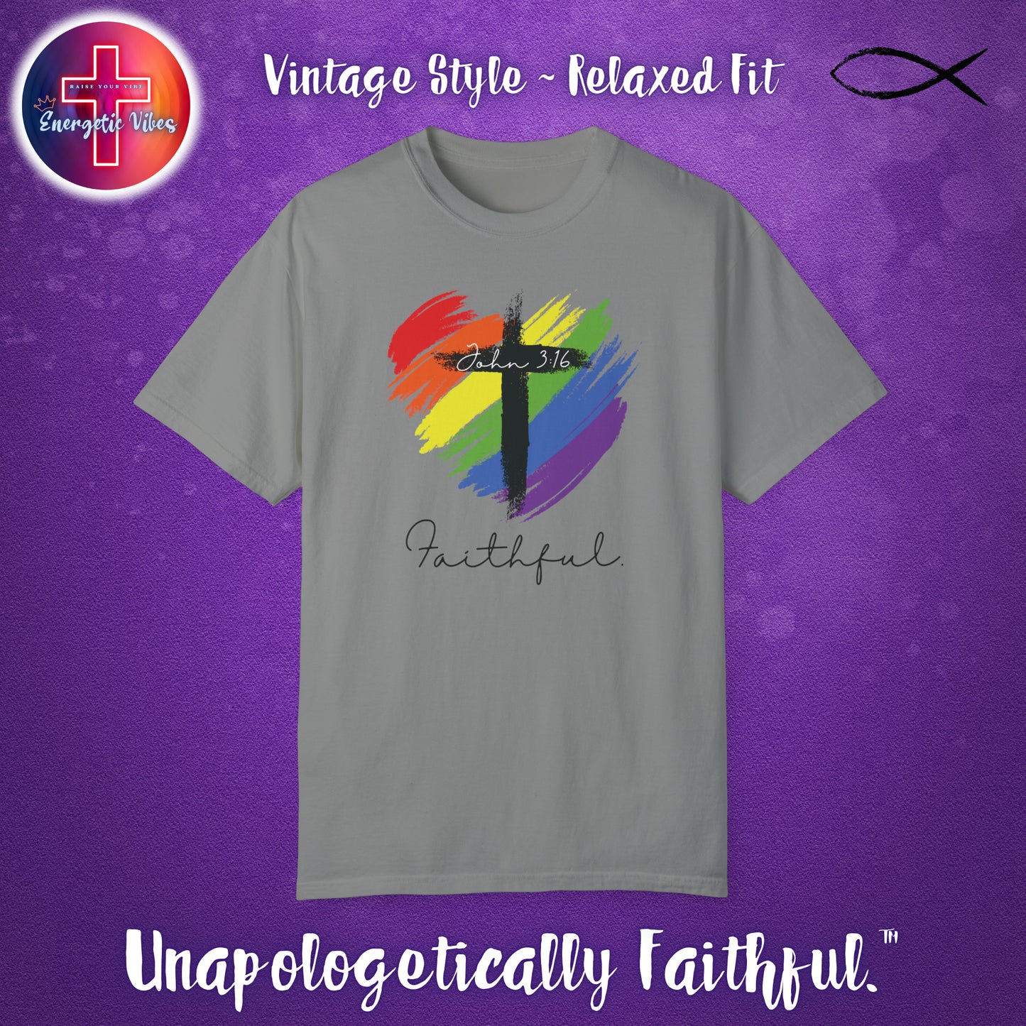 Faithful ~ John 3:16 Unisex Christian T-Shirt | Vintage Style Relaxed Tee
