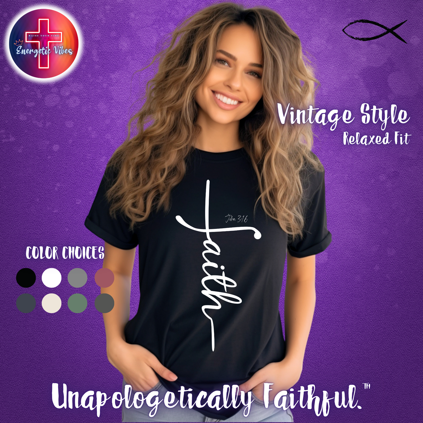 Faith ~ John 3:16 Unisex Christian T-Shirt | Vintage Style Relaxed Tee