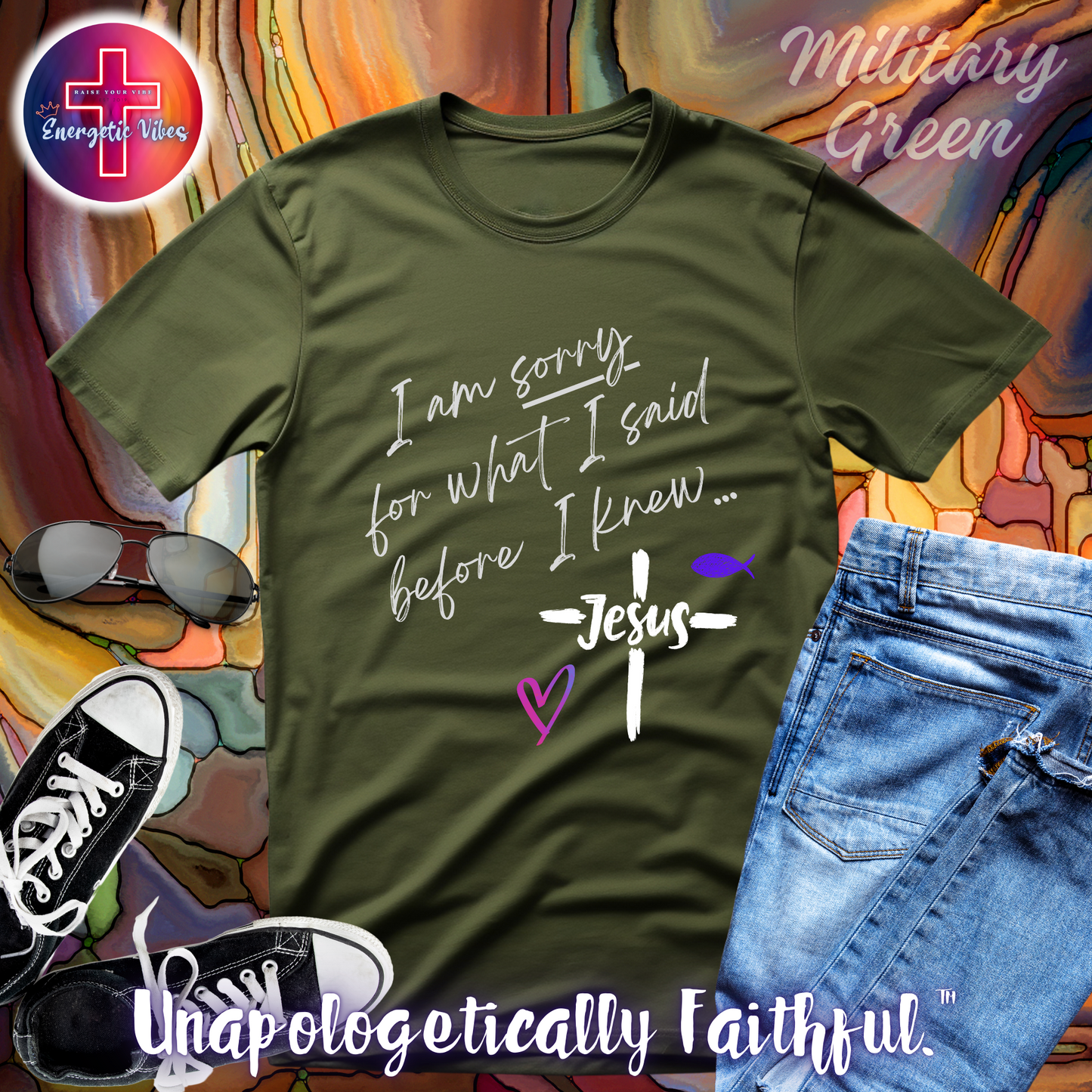 I Am Sorry For What I Said Before I Knew Jesus Unisex Christian T-Shirt | Classic Style Modern Tee