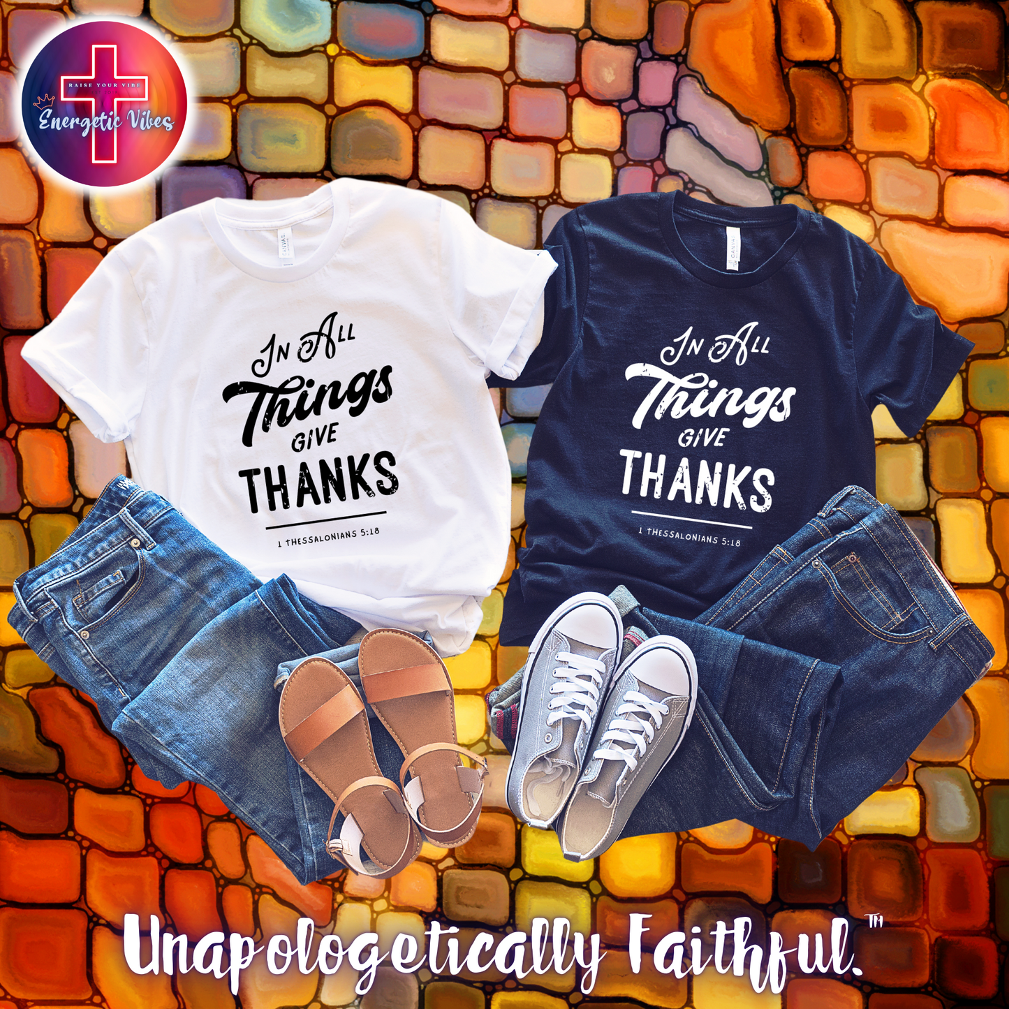 In All Things Give Thanks Unisex Christian T-Shirt | Classic Style Modern Tee