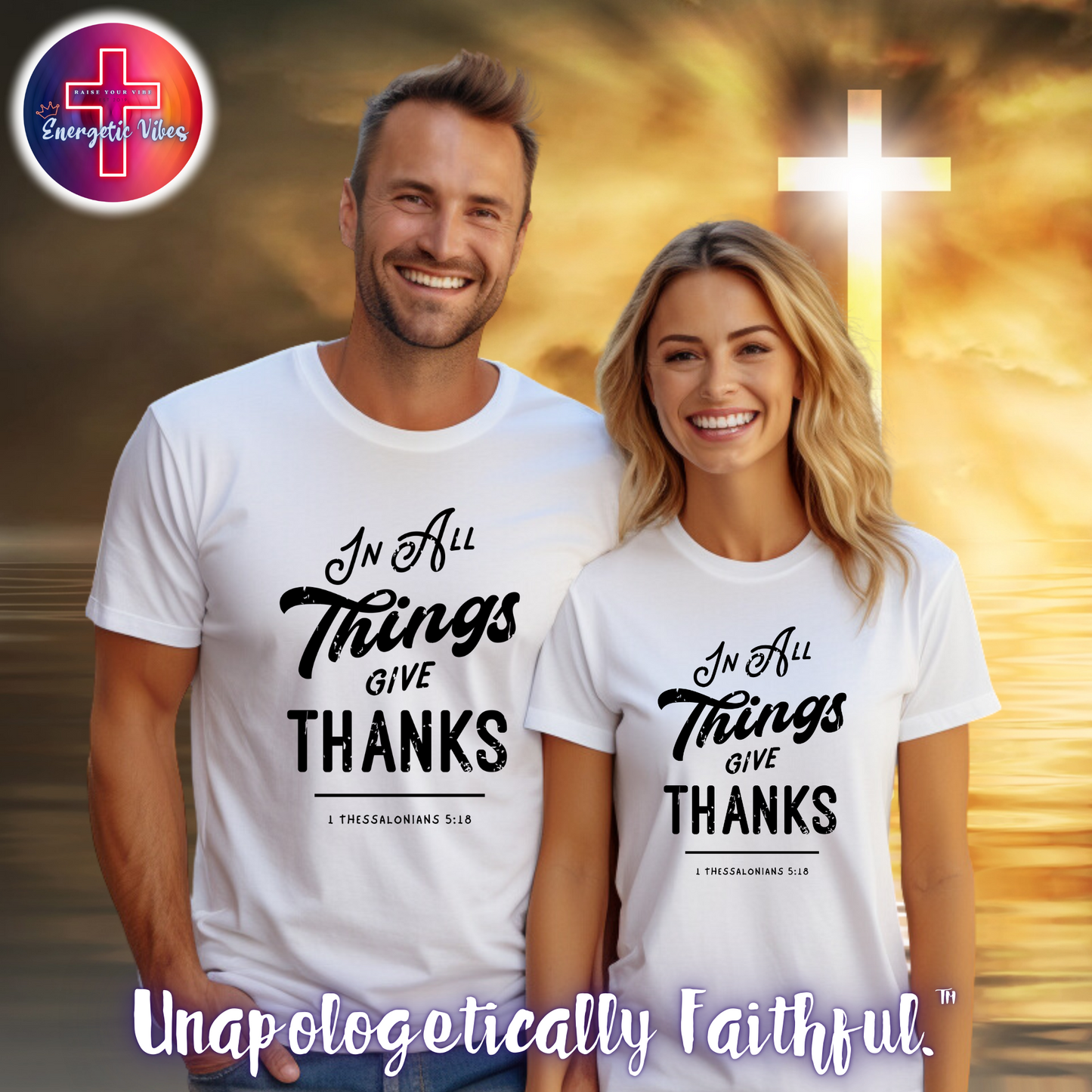 In All Things Give Thanks Unisex Christian T-Shirt | Classic Style Modern Tee