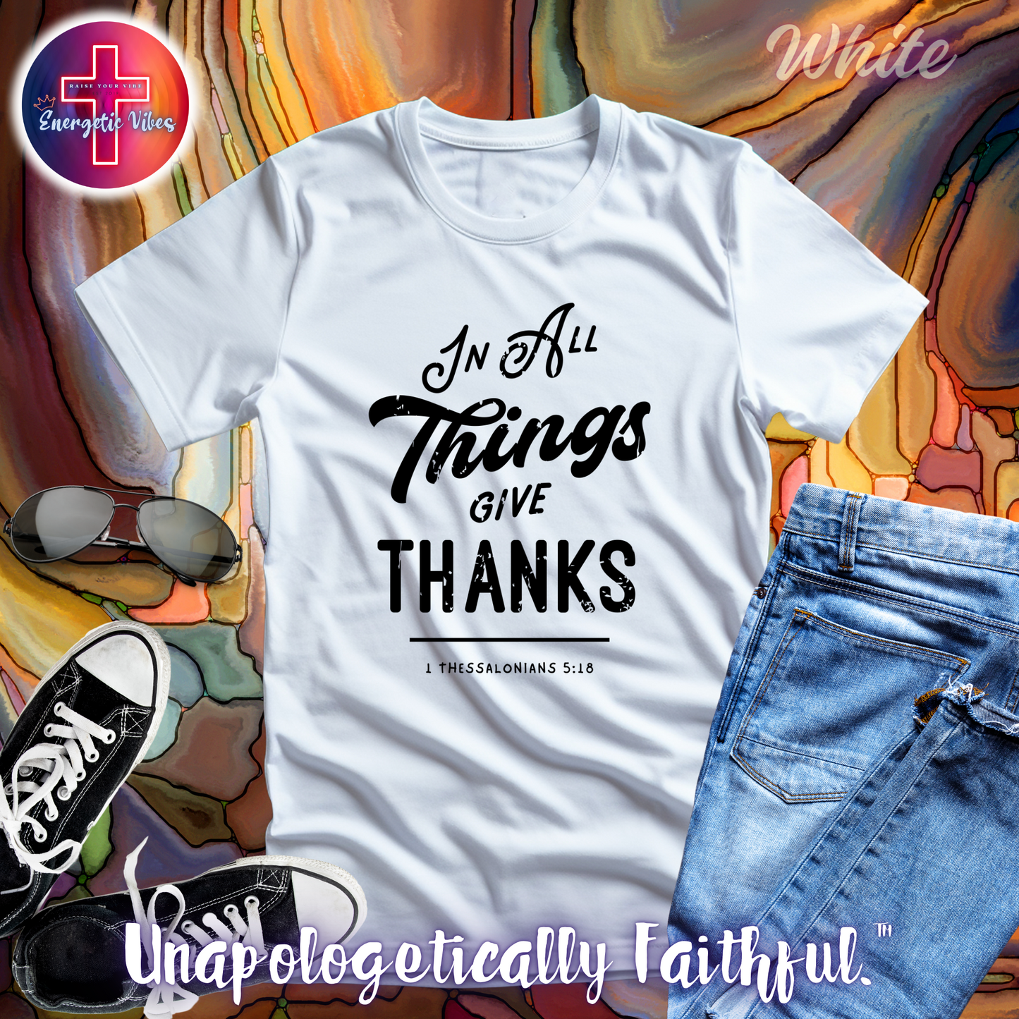 In All Things Give Thanks Unisex Christian T-Shirt | Classic Style Modern Tee