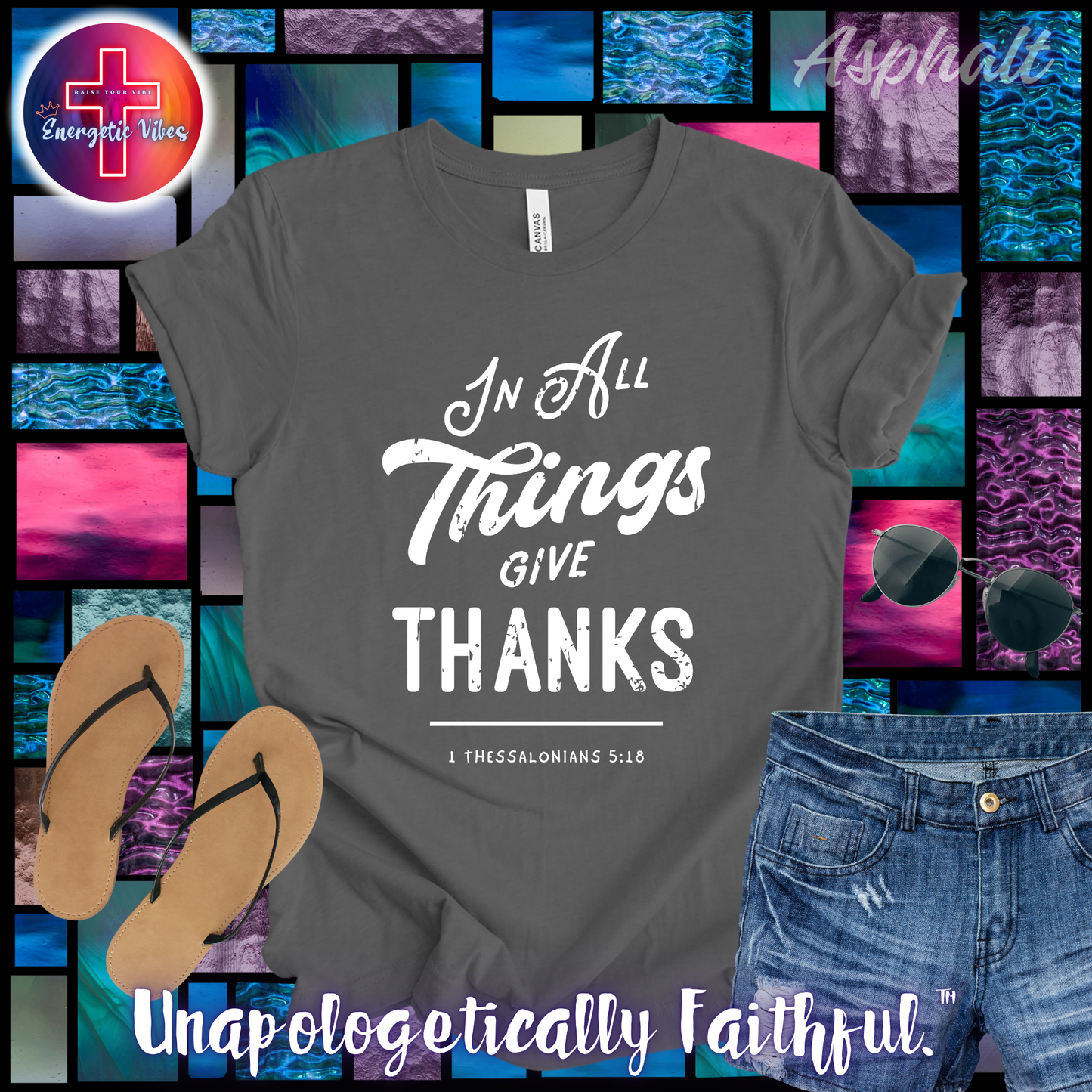 In All Things Give Thanks Unisex Christian T-Shirt | Classic Style Modern Tee