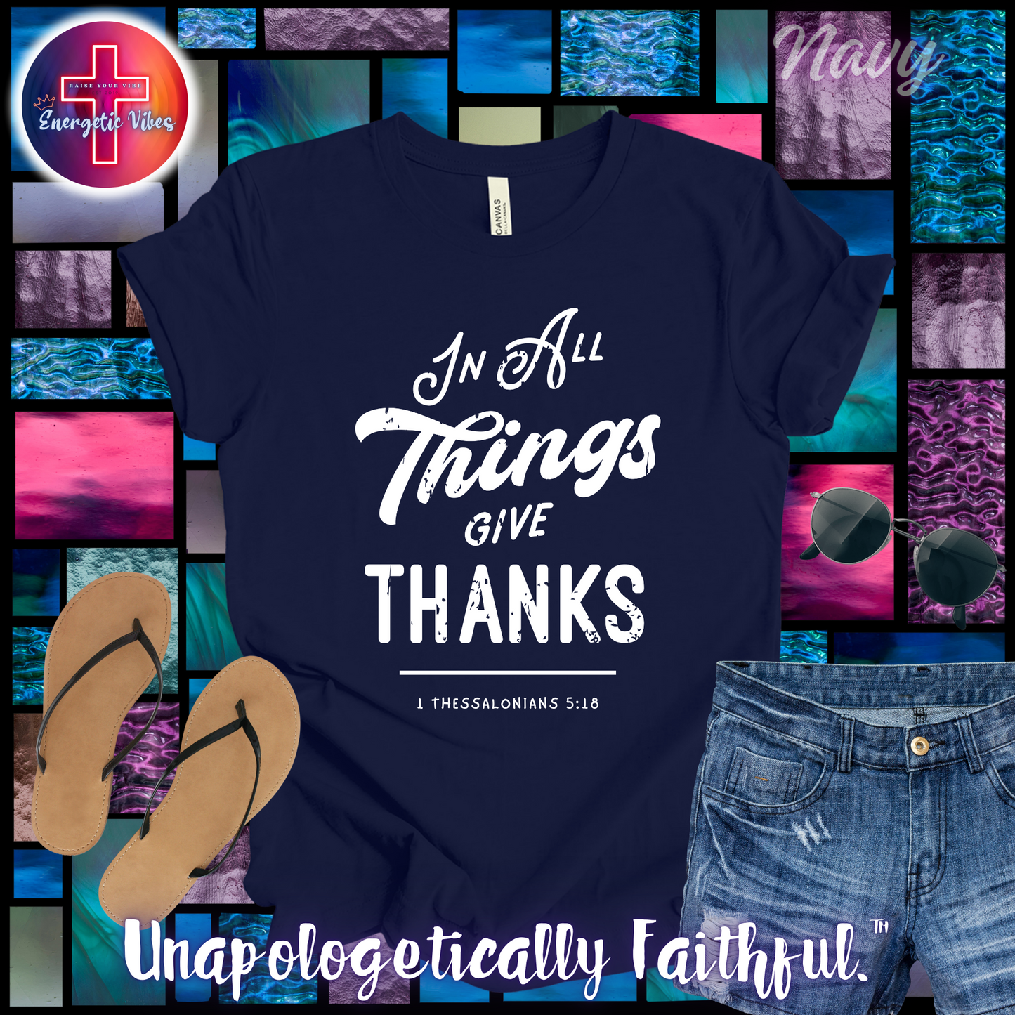 In All Things Give Thanks Unisex Christian T-Shirt | Classic Style Modern Tee