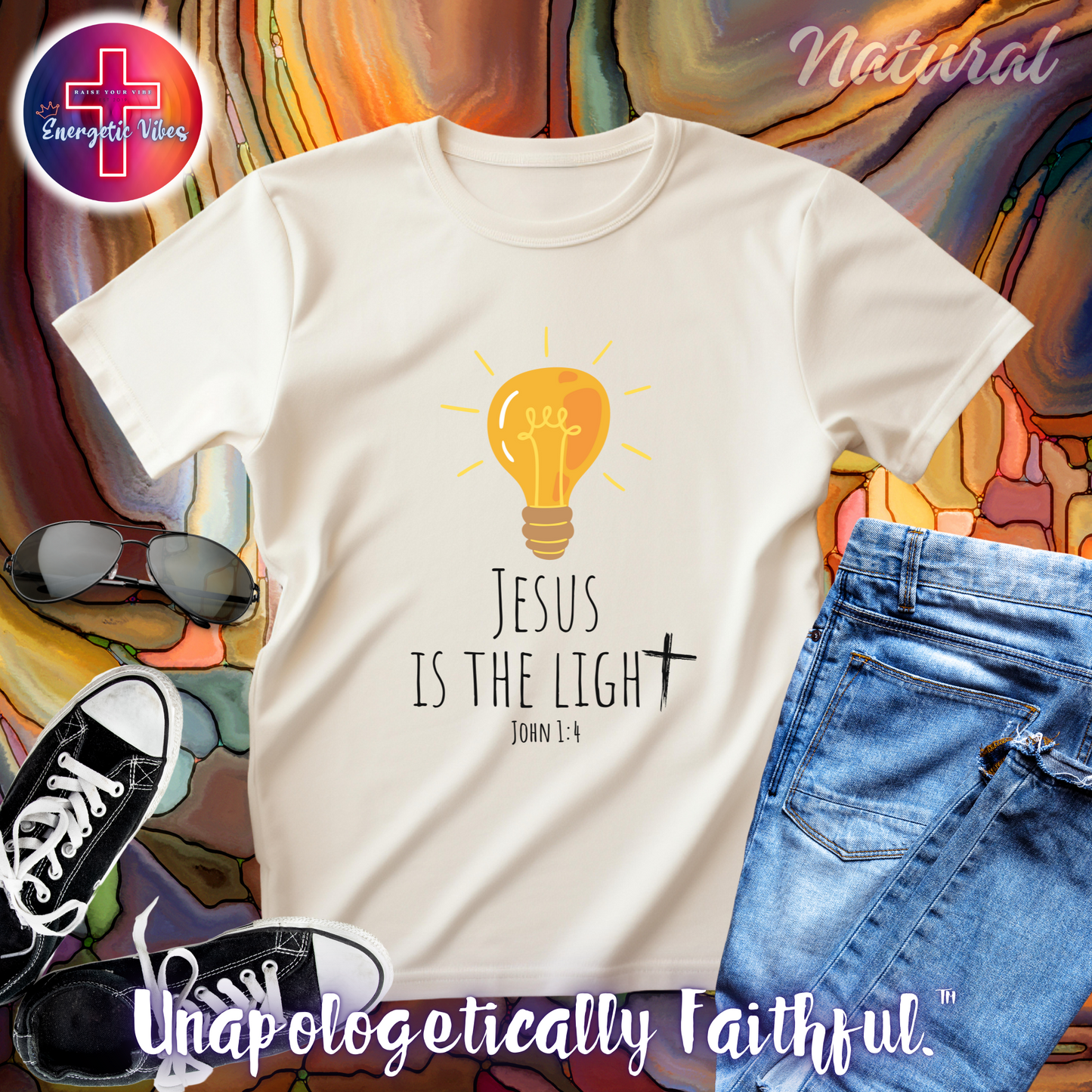 Jesus Is The Light ~ John 1:4 Unisex Christian T-Shirt | Classic Style Modern Tee