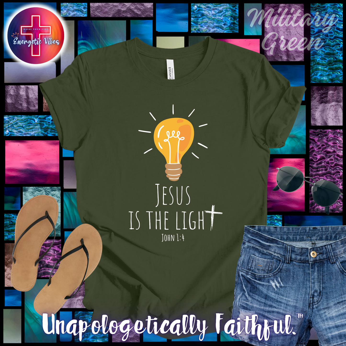 Jesus Is The Light ~ John 1:4 Unisex Christian T-Shirt | Classic Style Modern Tee