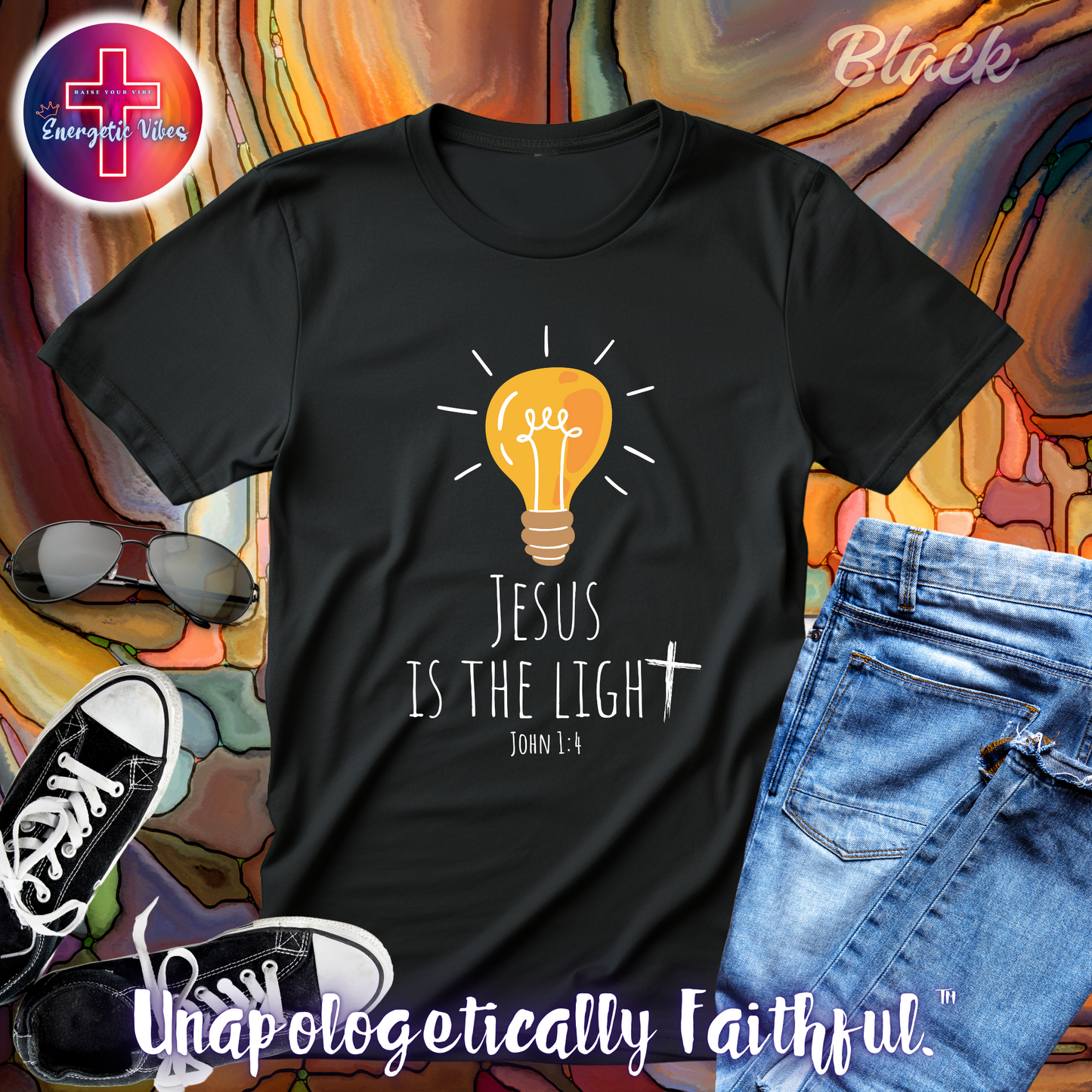 Jesus Is The Light ~ John 1:4 Unisex Christian T-Shirt | Classic Style Modern Tee