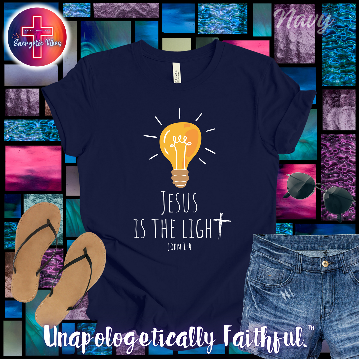 Jesus Is The Light ~ John 1:4 Unisex Christian T-Shirt | Classic Style Modern Tee