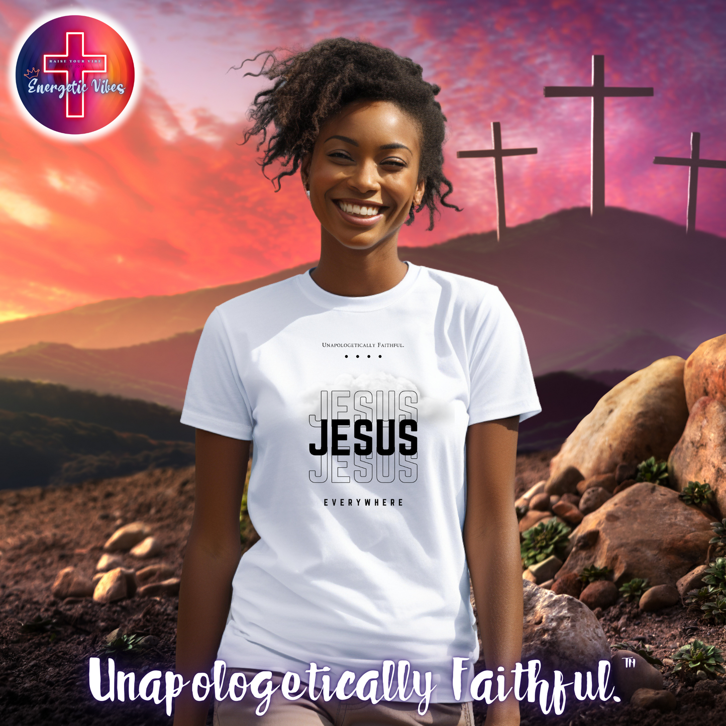 Jesus, Jesus, Jesus Everywhere Unisex Christian T-Shirt | Classic Style Modern Tee